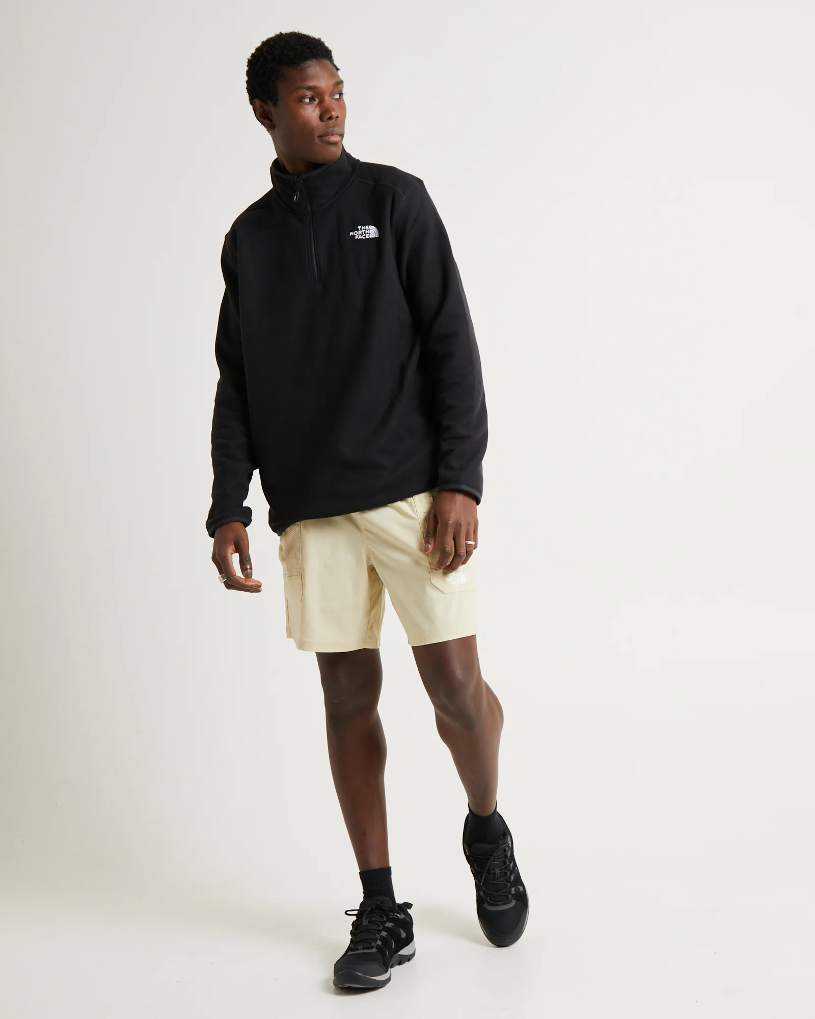 100 Glacier 1/4 Zip Jumper Black - Image 3