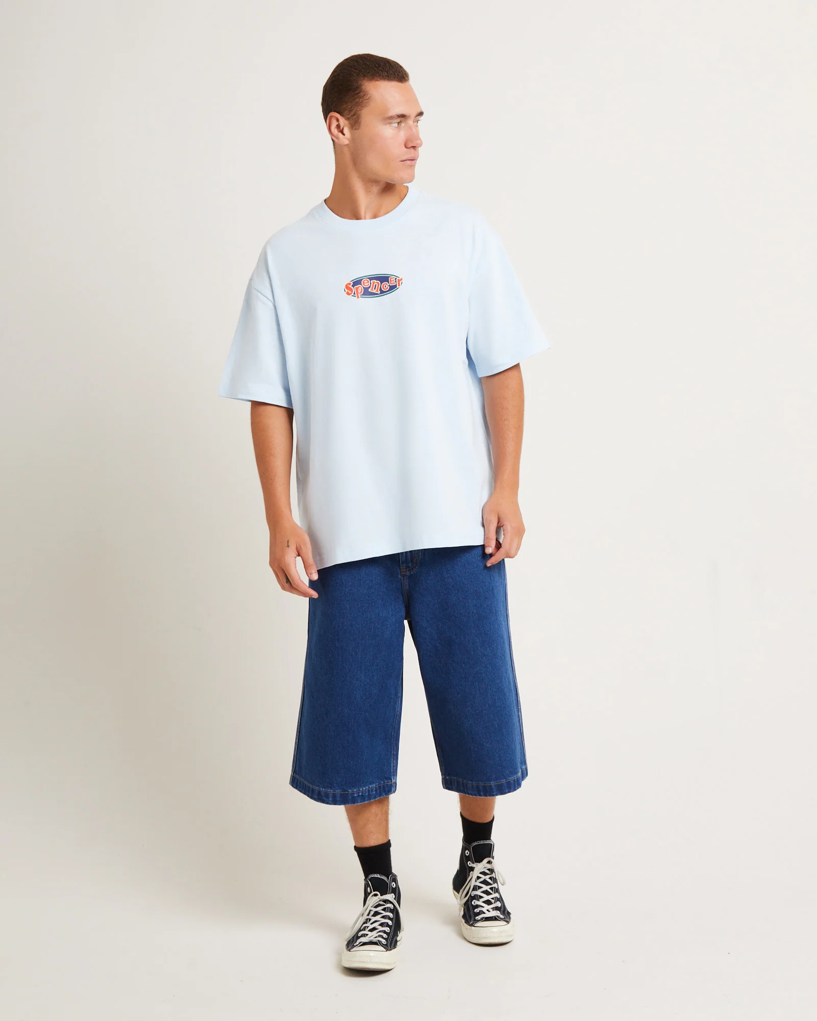 3/4 Skate Denim Jorts in Y2K Indigo - Image 3