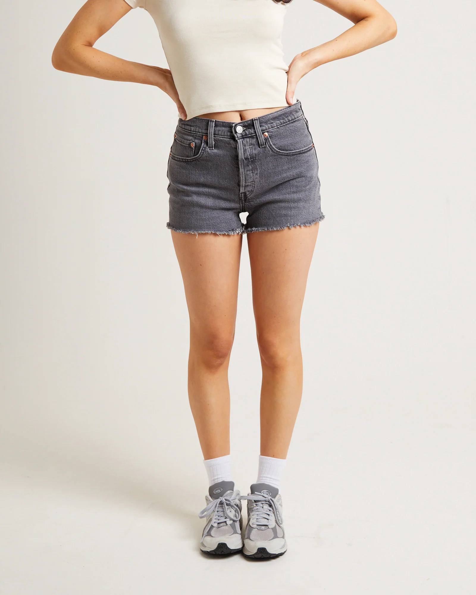 501 Original Denim Mesa Cavi Rise Shorts in Black