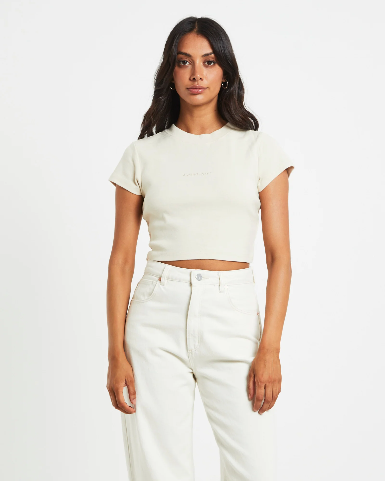 90s Cropped Tee in Shell White