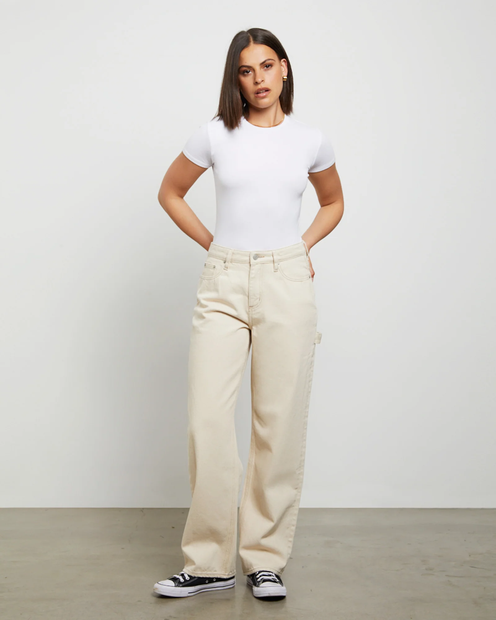 90s Mid Baggy Denim Jeans Organic Ecru - Image 3