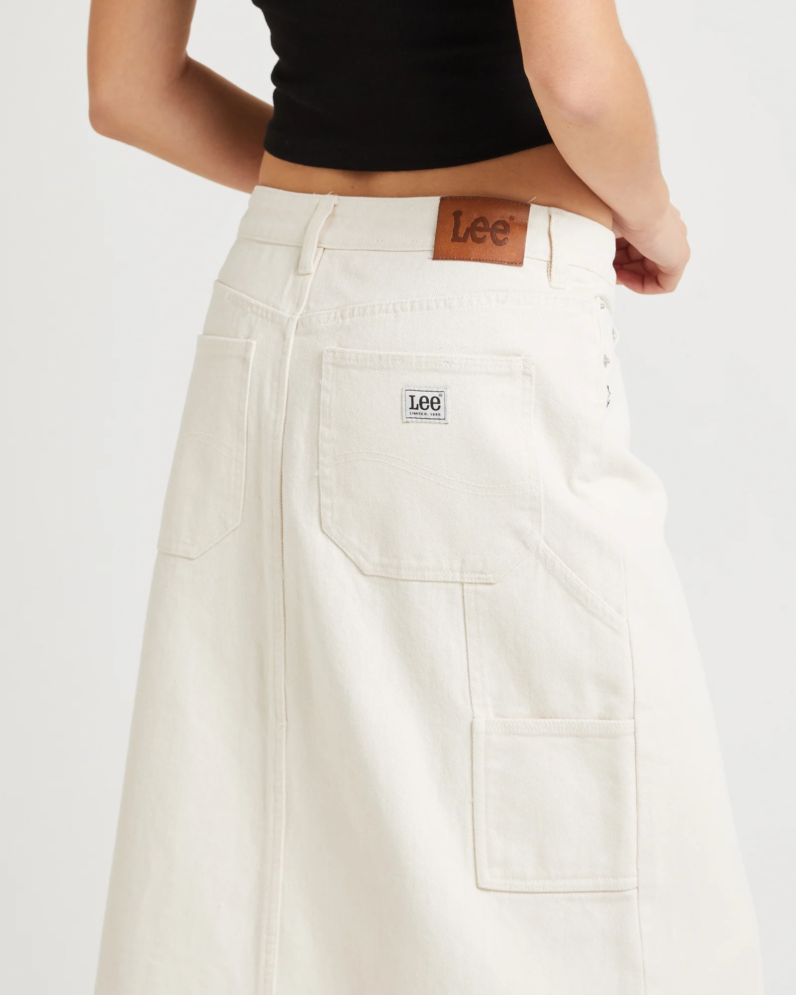 90s Mid Denim Maxi Skirt Unbleached - Image 5