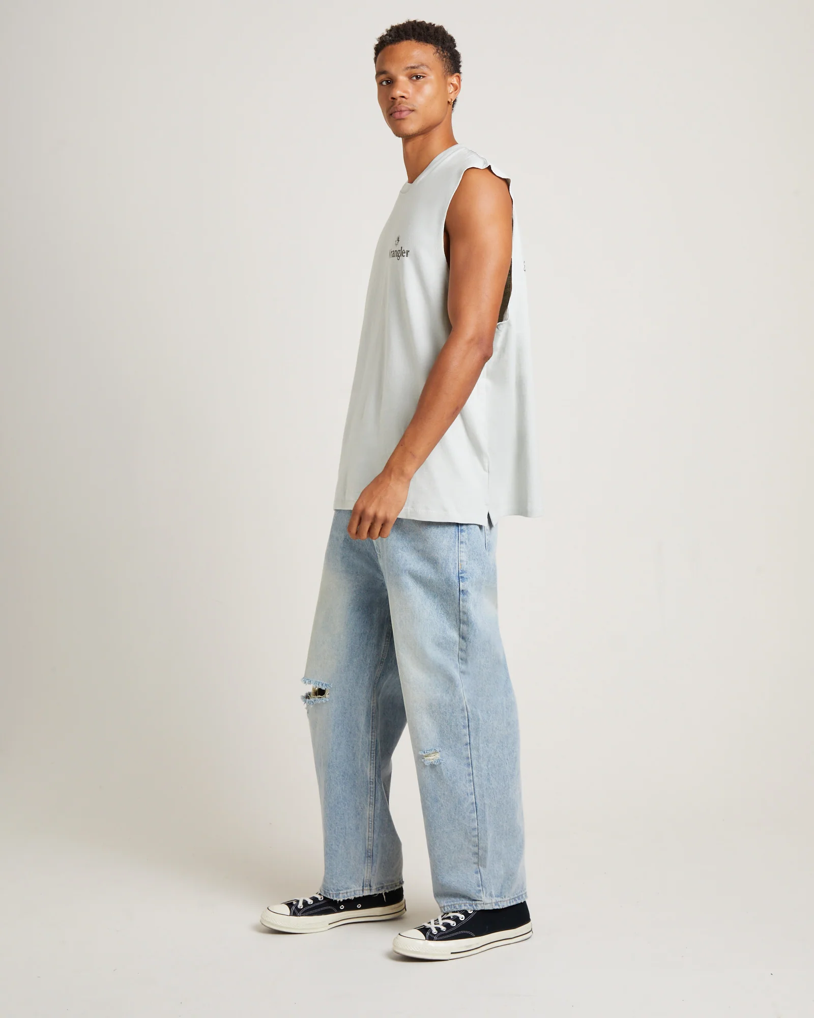 90s Vacay Muscle Tee in Steel Grey - Image 4