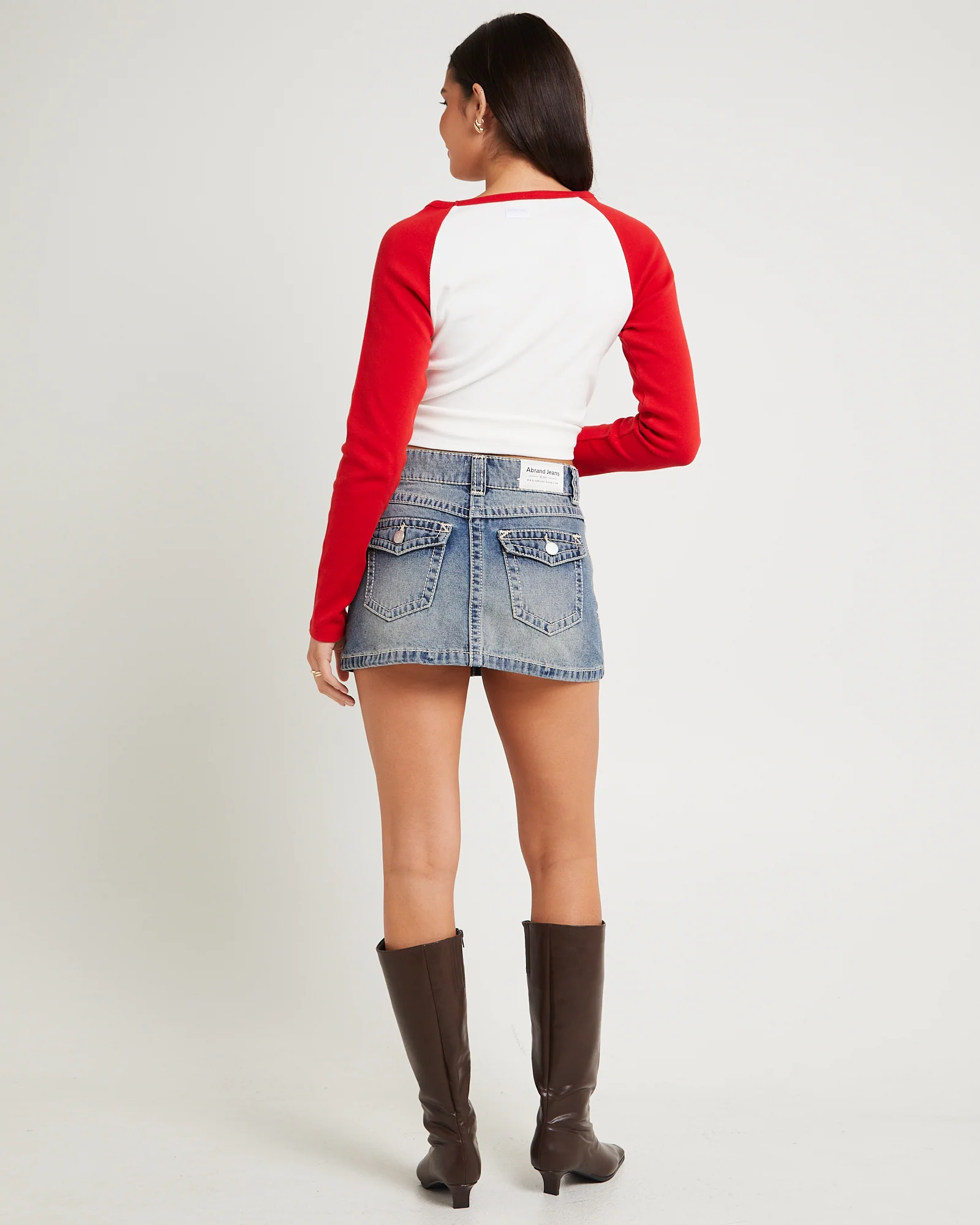 95 Mid Aline Denim Skirt Amber - Image 3