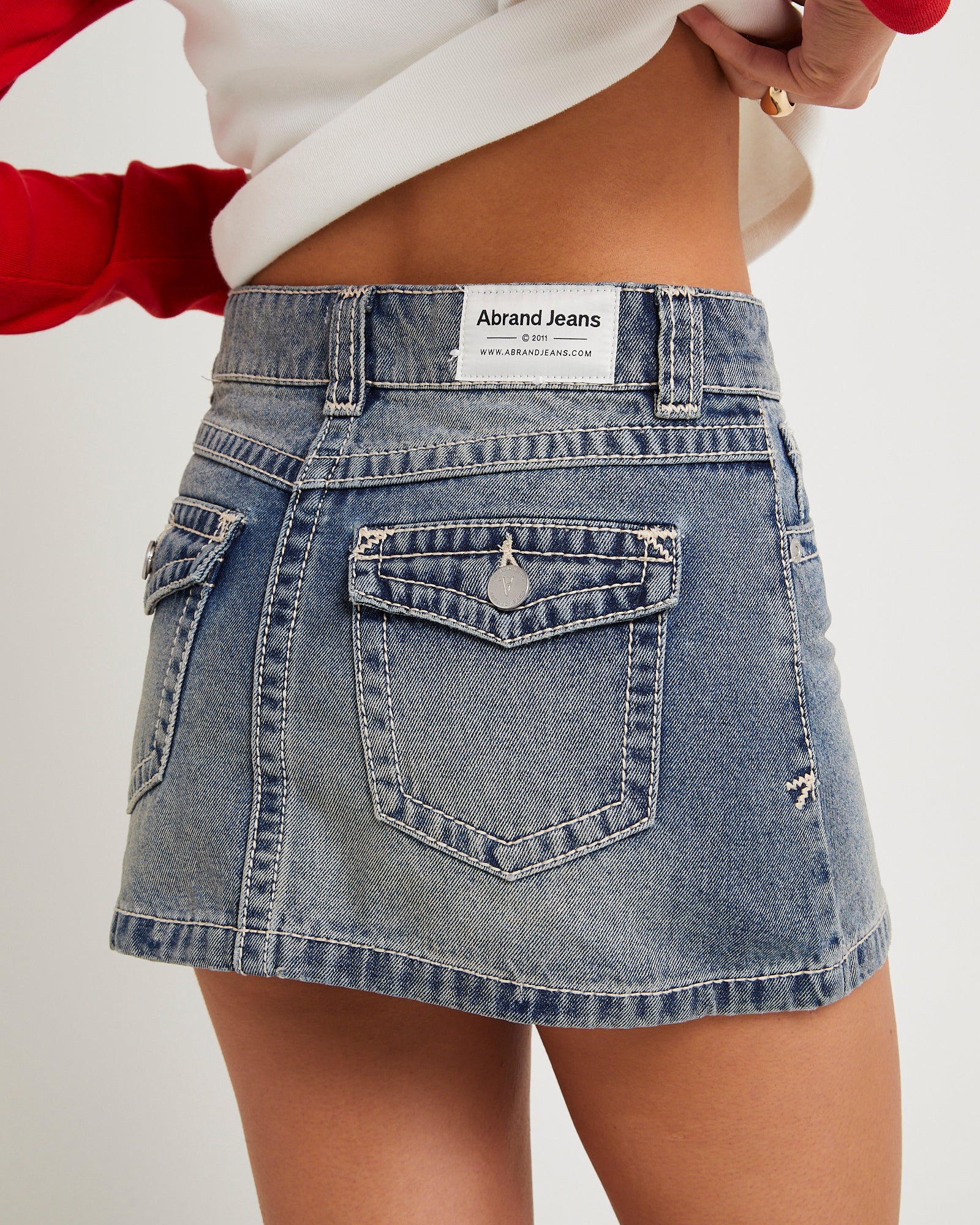95 Mid Aline Denim Skirt Amber - Image 5