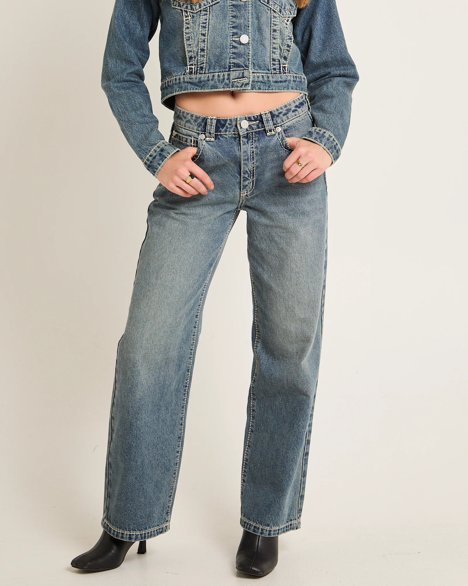 95 Mid Baggy Denim Jeans Amber