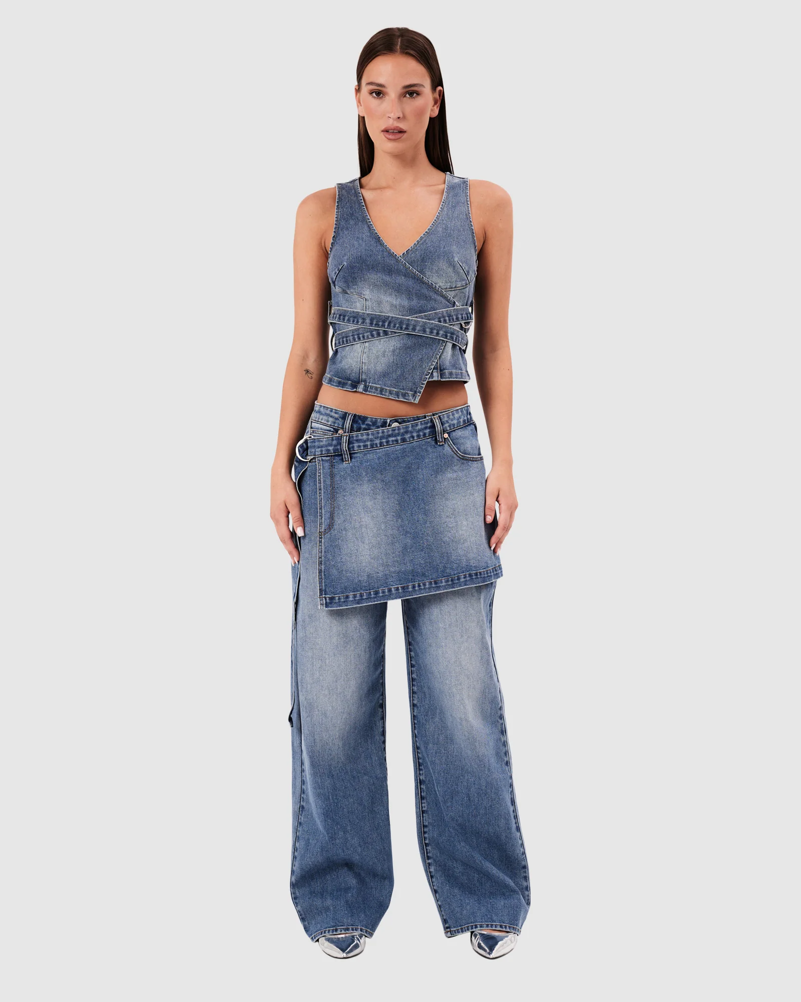 95 Mid Baggy Skirt Denim Jeans Dalia - Image 3