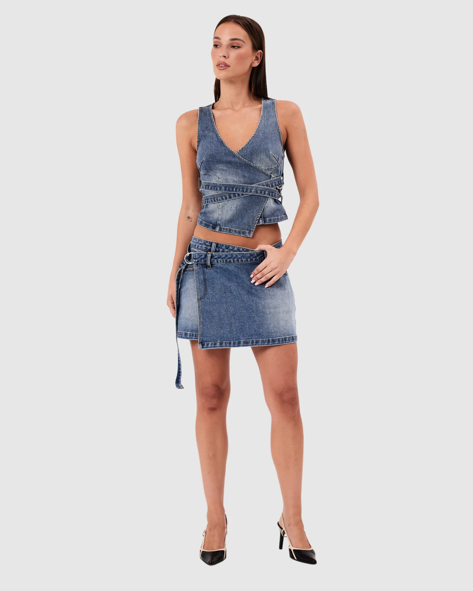 95 Mid Wrap Denim Skirt - Image 5
