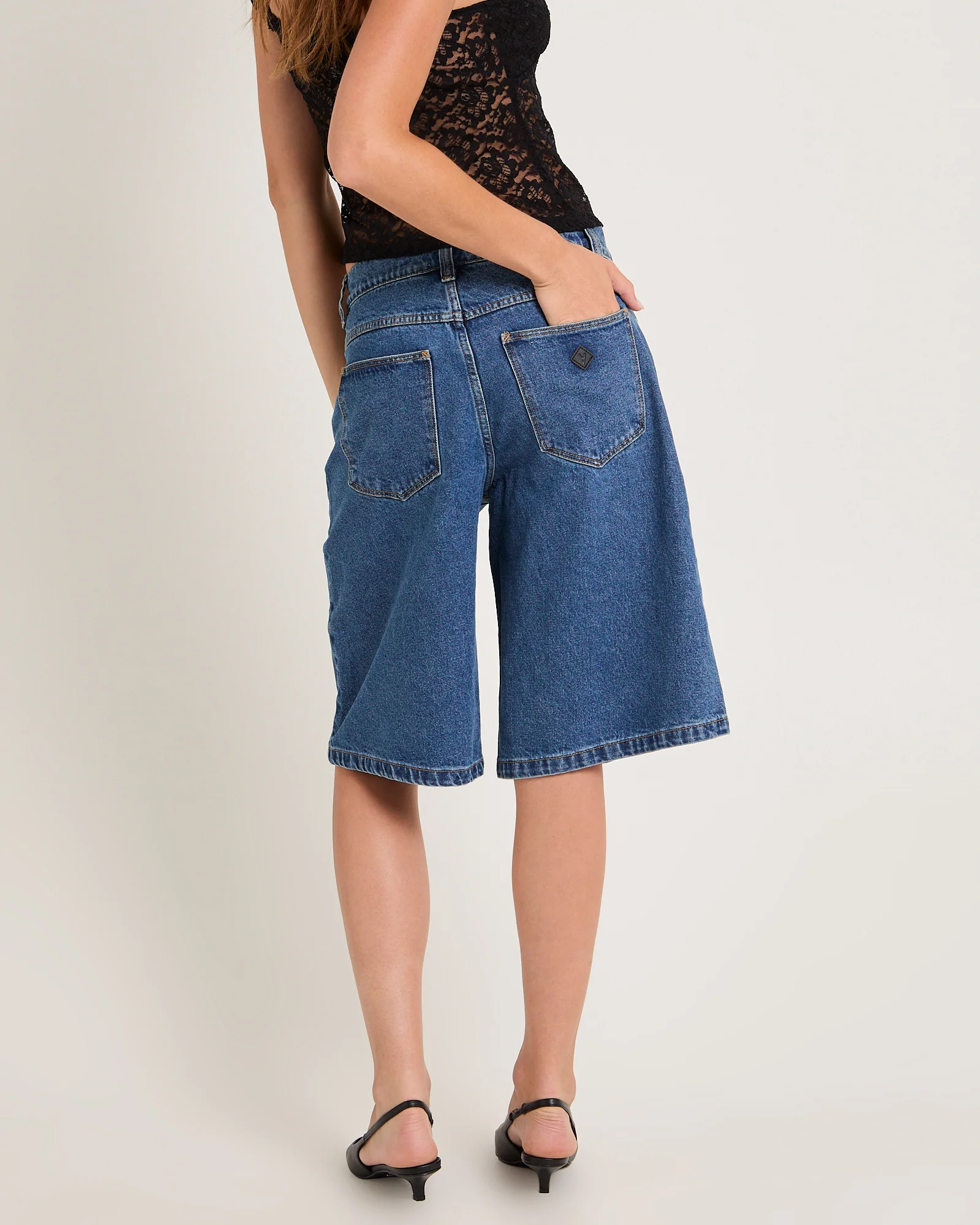 95 Super Baggy Denim Jorts Panels Bella - Image 2