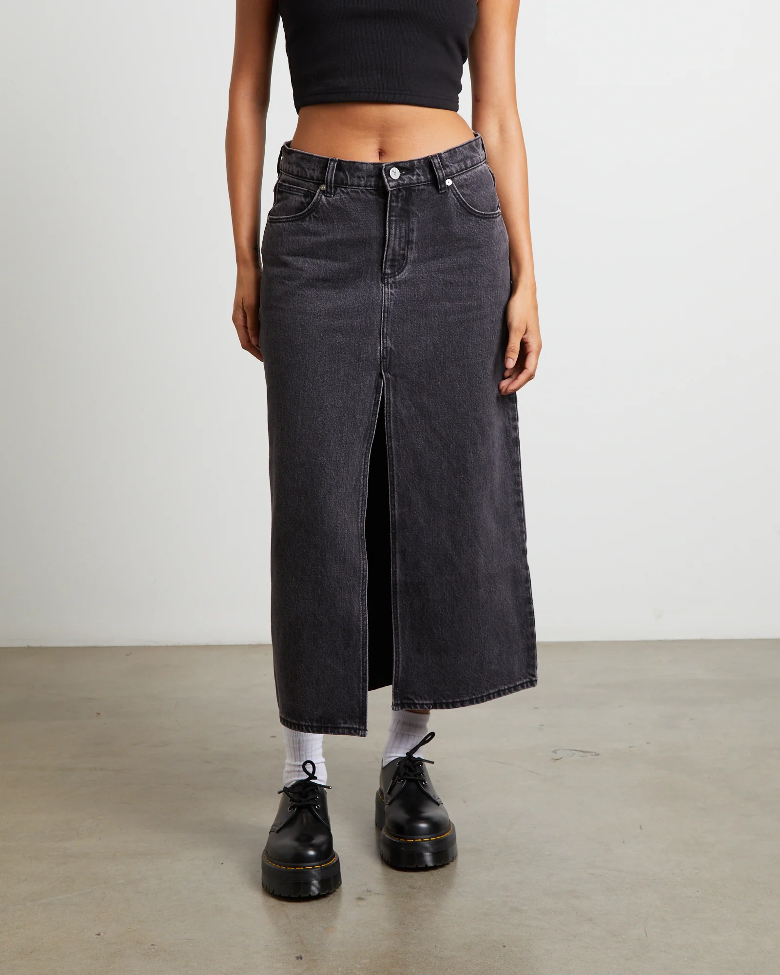 99 Low Denim Maxi Skirt in Chloe - Image 2