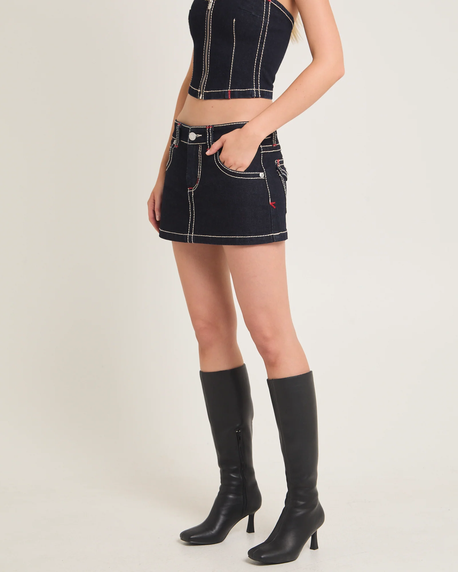 99 Low Denim Mini Skirt Cameron - Image 4