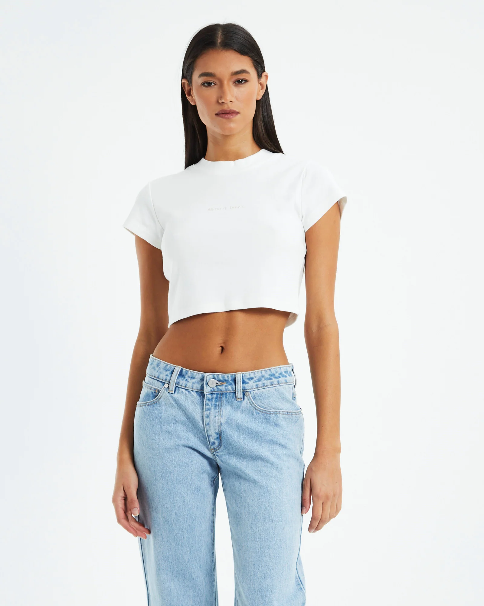 A 90s Crop Tee White Sand