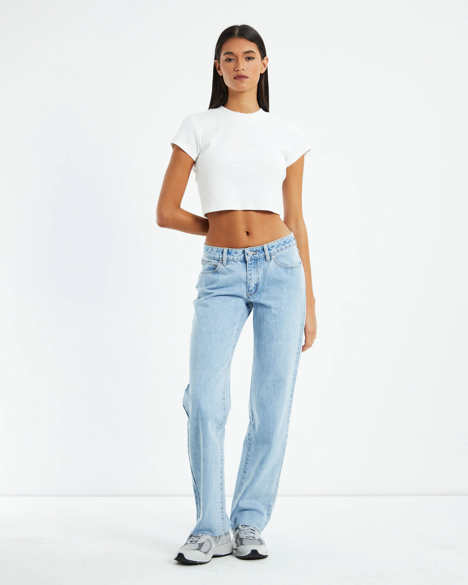 A 90s Crop Tee White Sand - Image 3