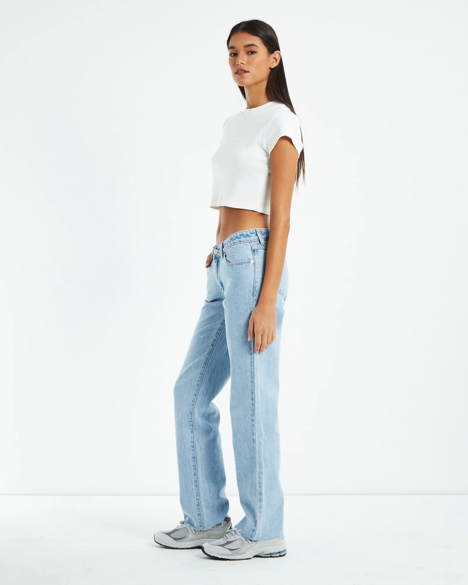 A 90s Crop Tee White Sand - Image 4
