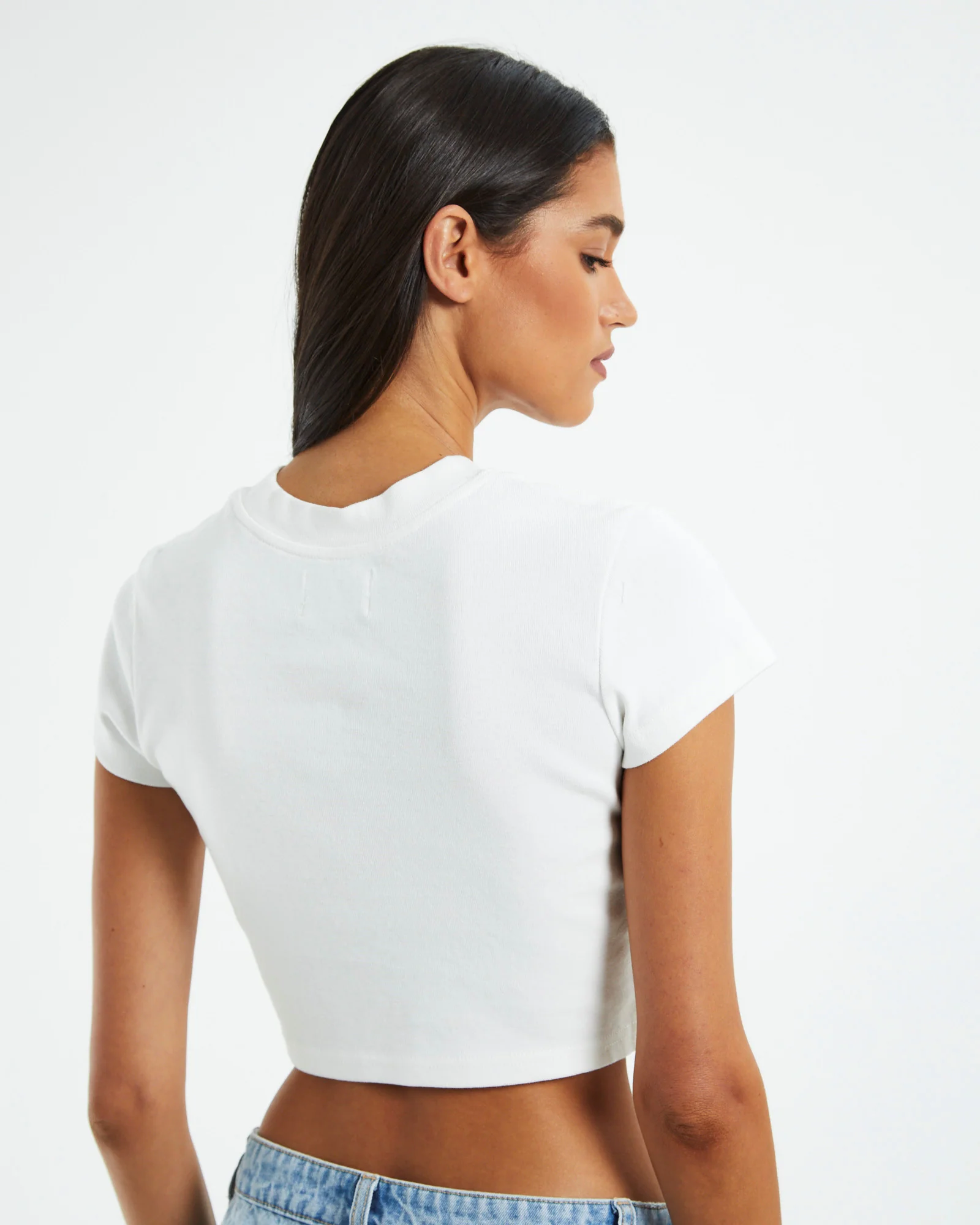 A 90s Crop Tee White Sand - Image 5