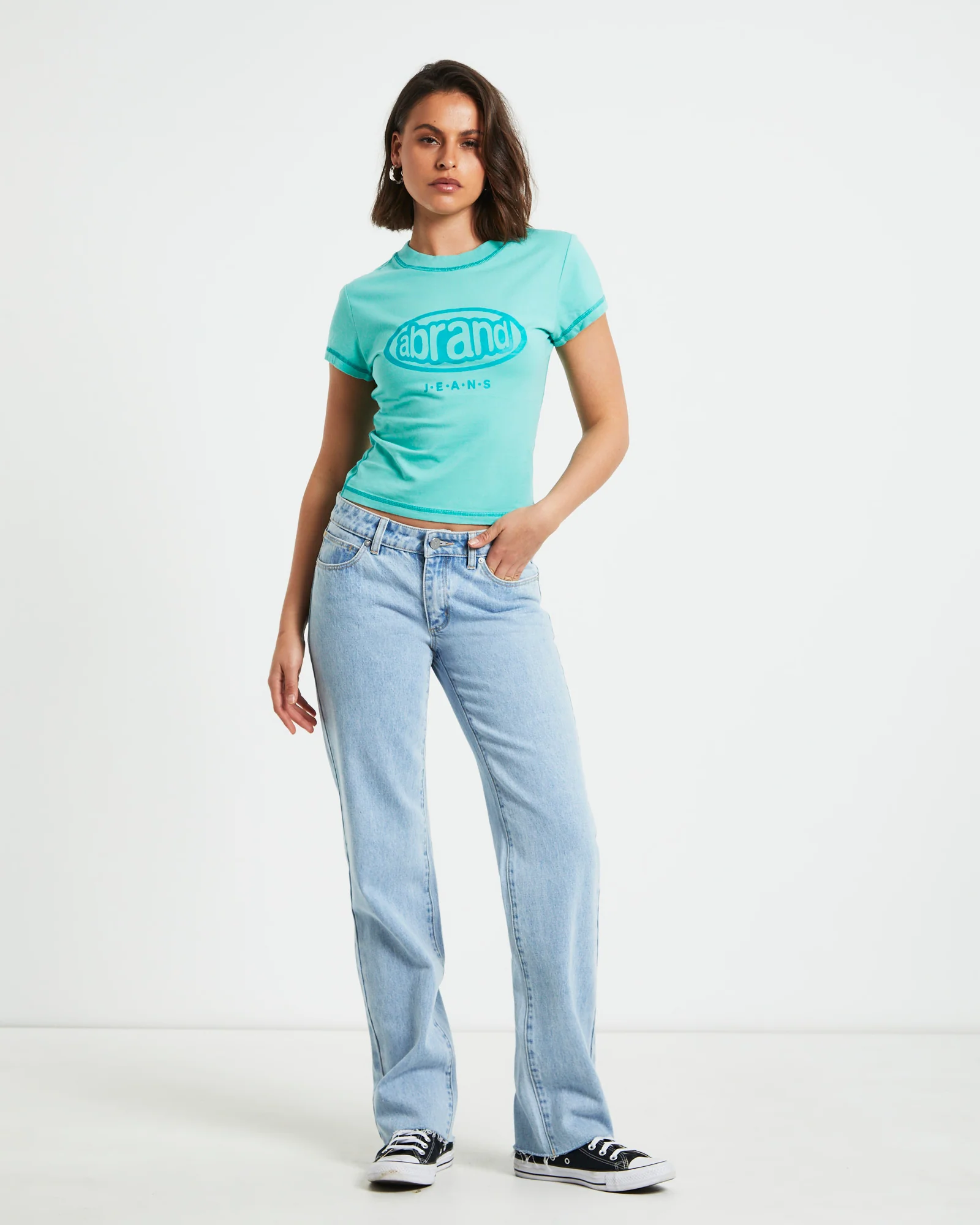 A Baby Tee Fisheye in Jade Green - Image 3