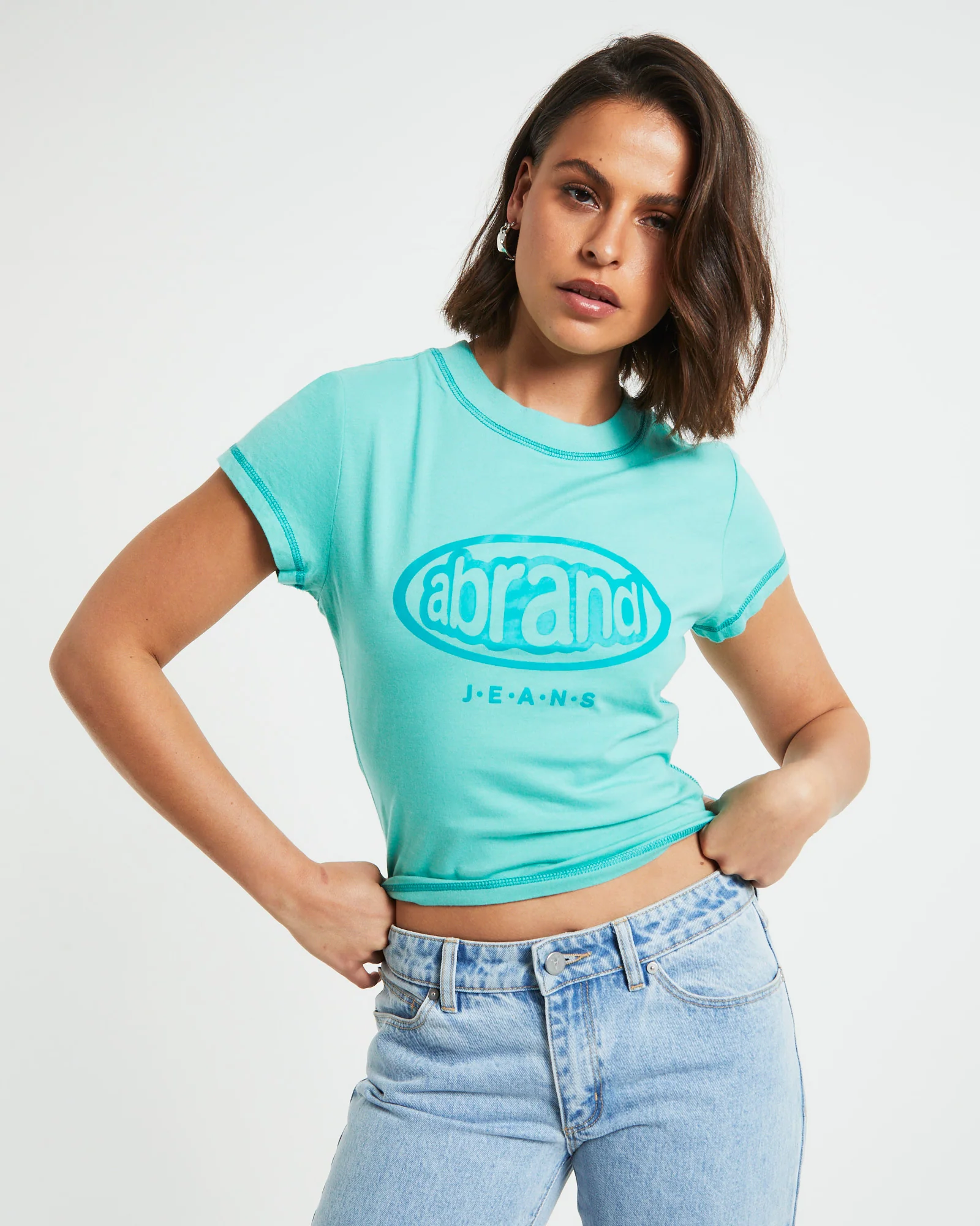 A Baby Tee Fisheye in Jade Green - Image 5