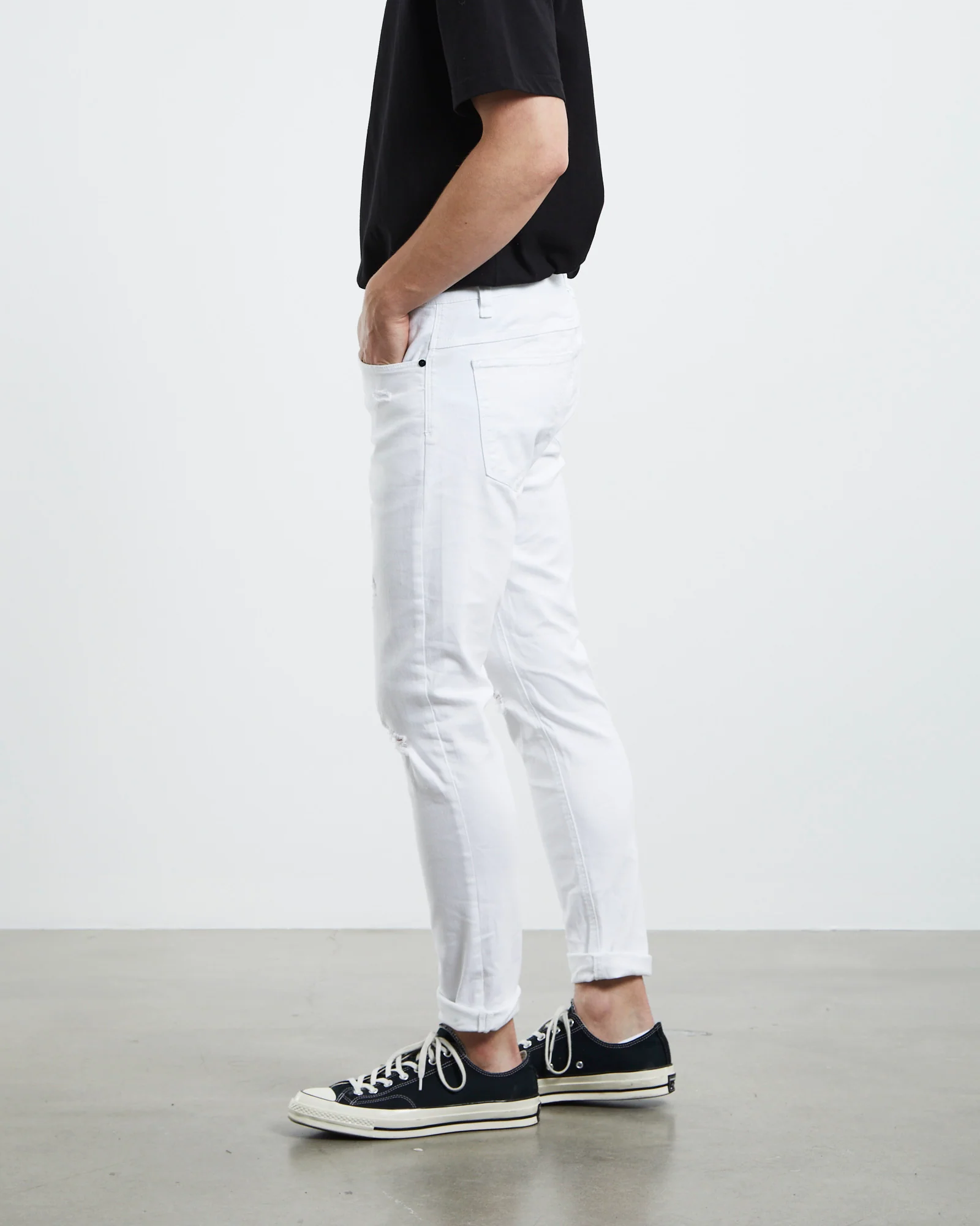 A Dropped Turn Up Skinny Denim Jeans Noise - Image 4