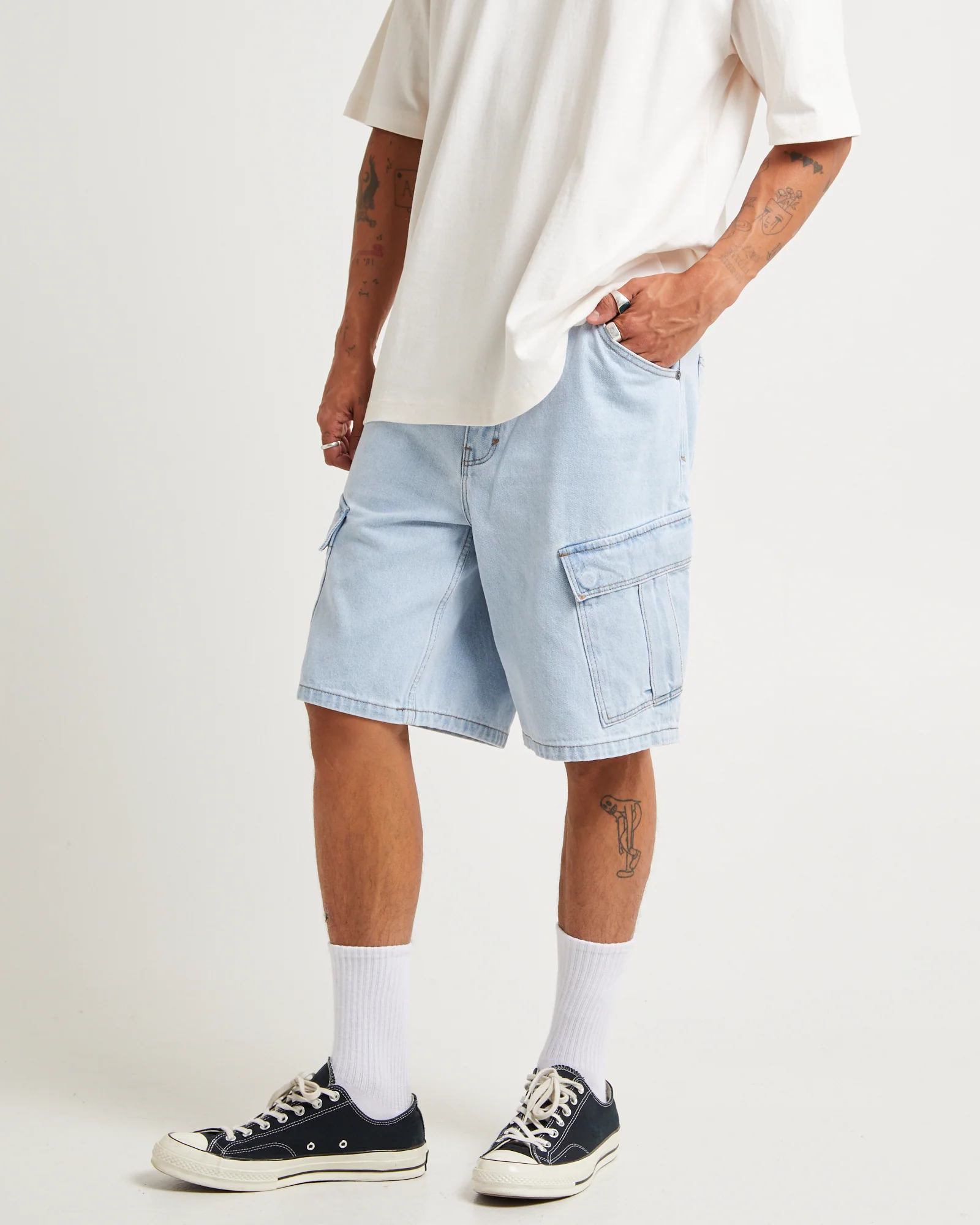 A5 Baggy Denim Cargo Shorts Judd - Image 4