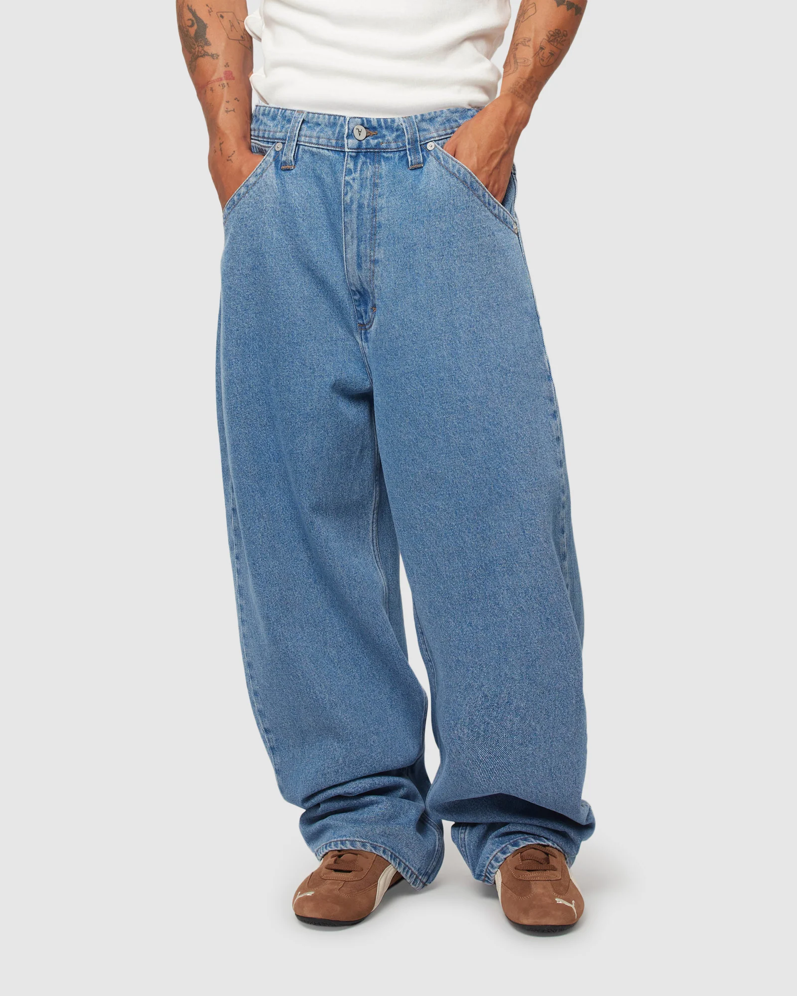 A6 Big Baggy Denim Jeans Corey Patch - Image 3