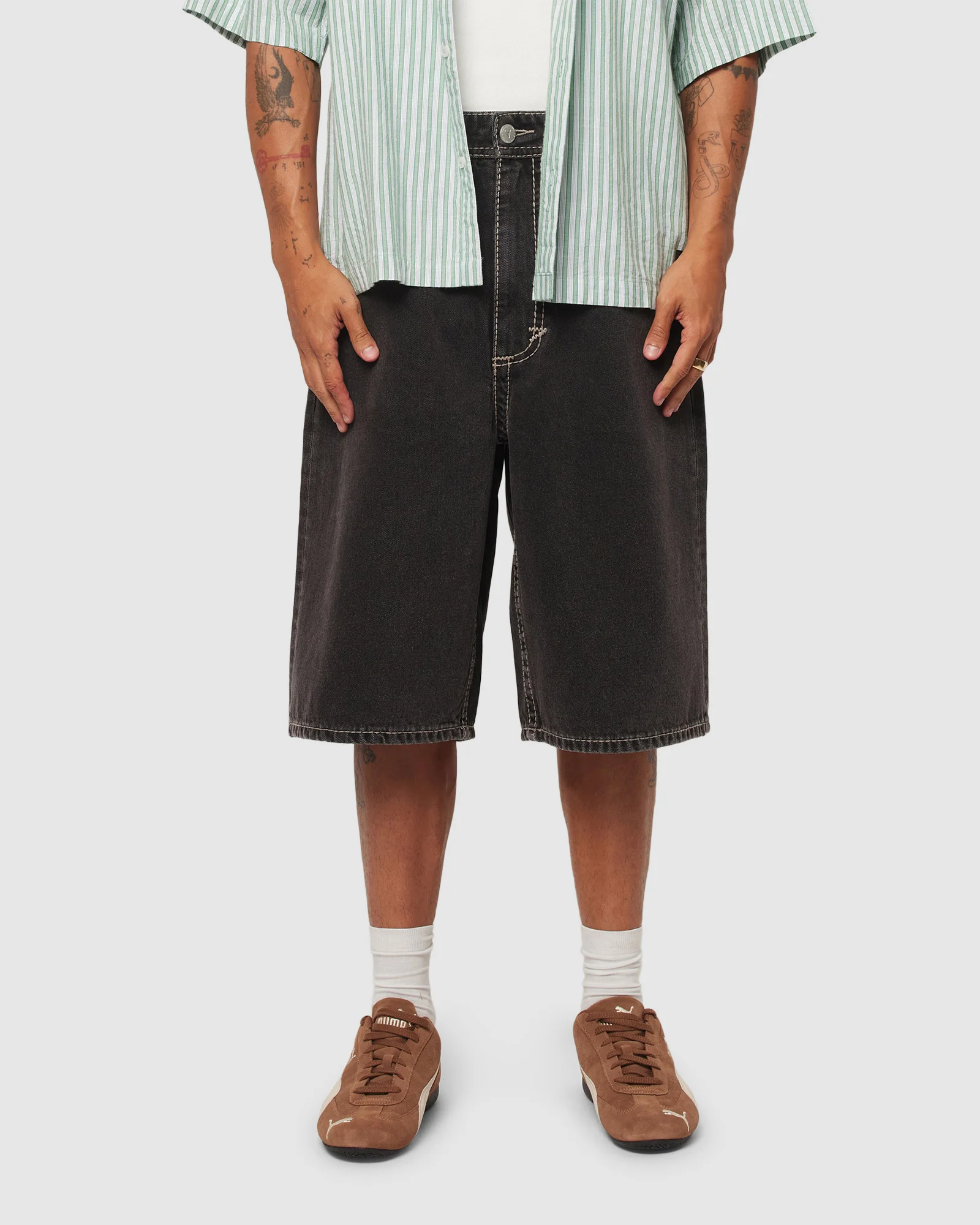 A6 Big Stitch Denim Shorts Frank