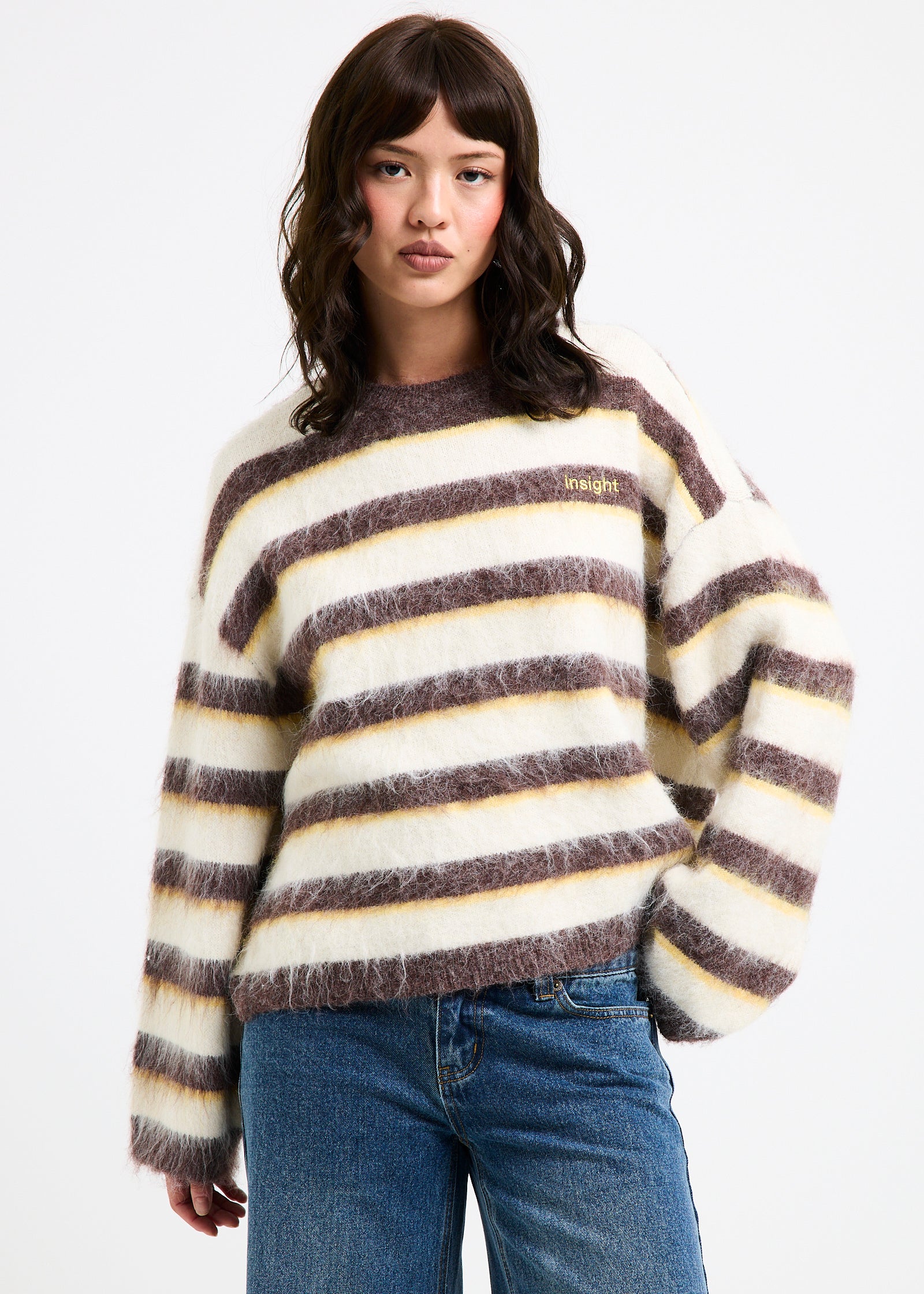 Aisha Brushed Stripe Crew Knit