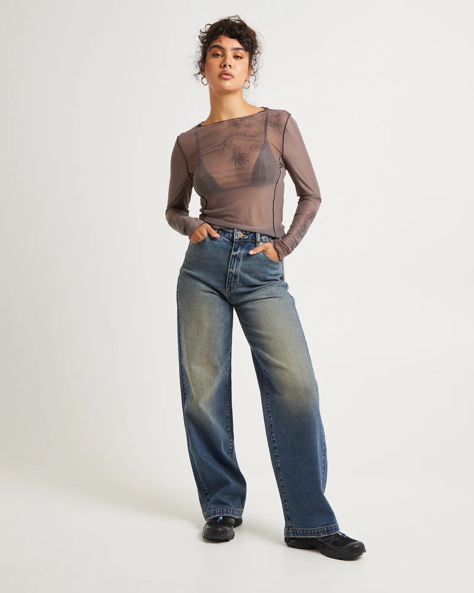 Akio Mesh Long Sleeve Top