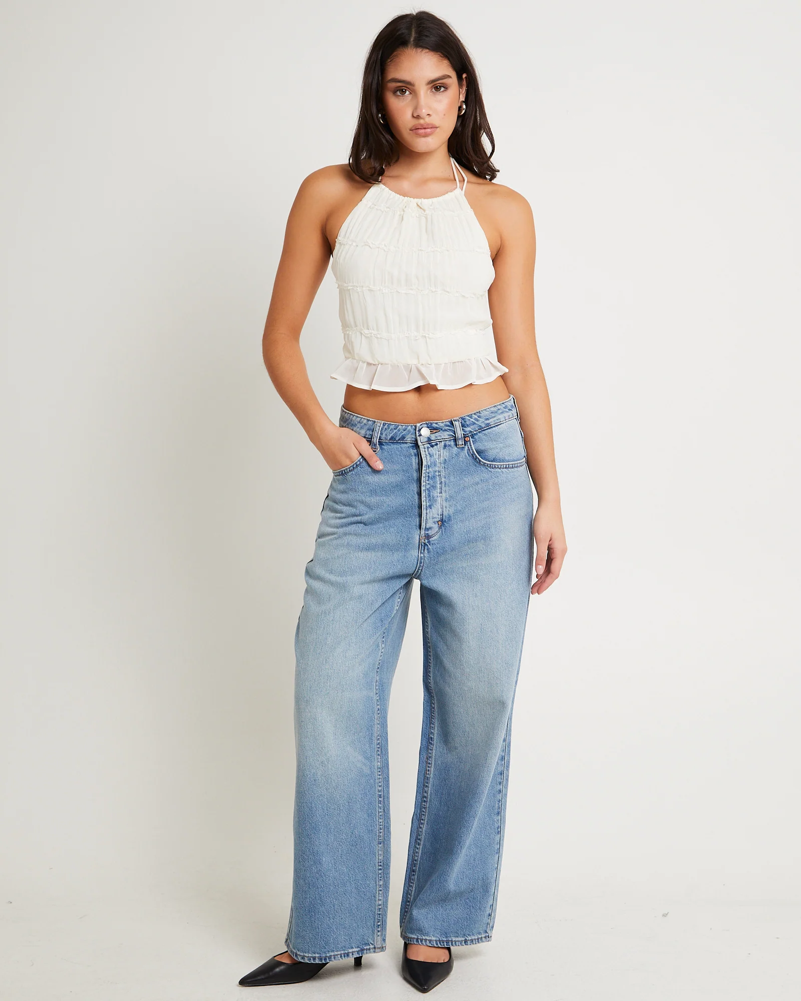 Alda Shirred Backless Top - Image 2