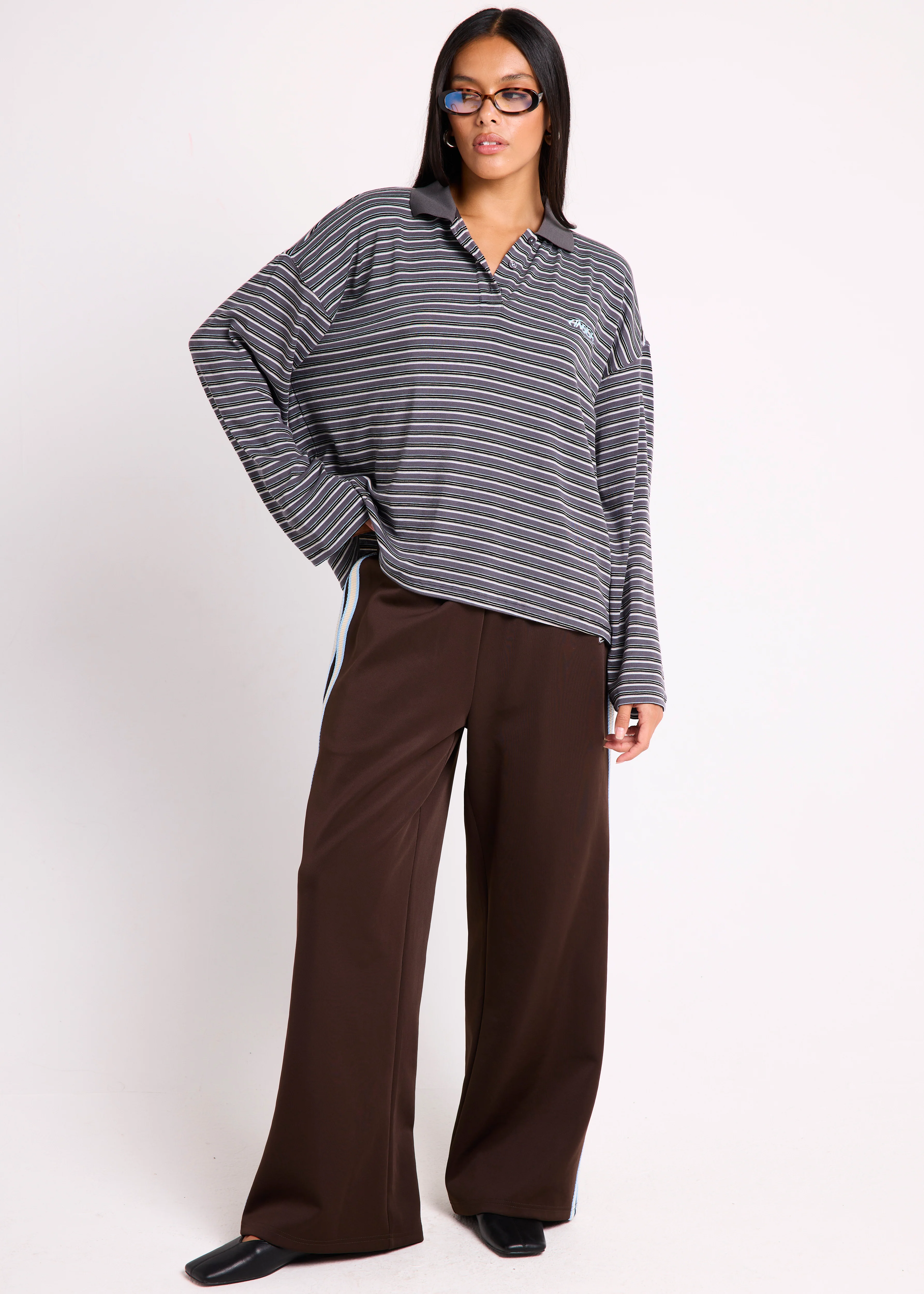 Alexa Stripe Long Sleeve Polo