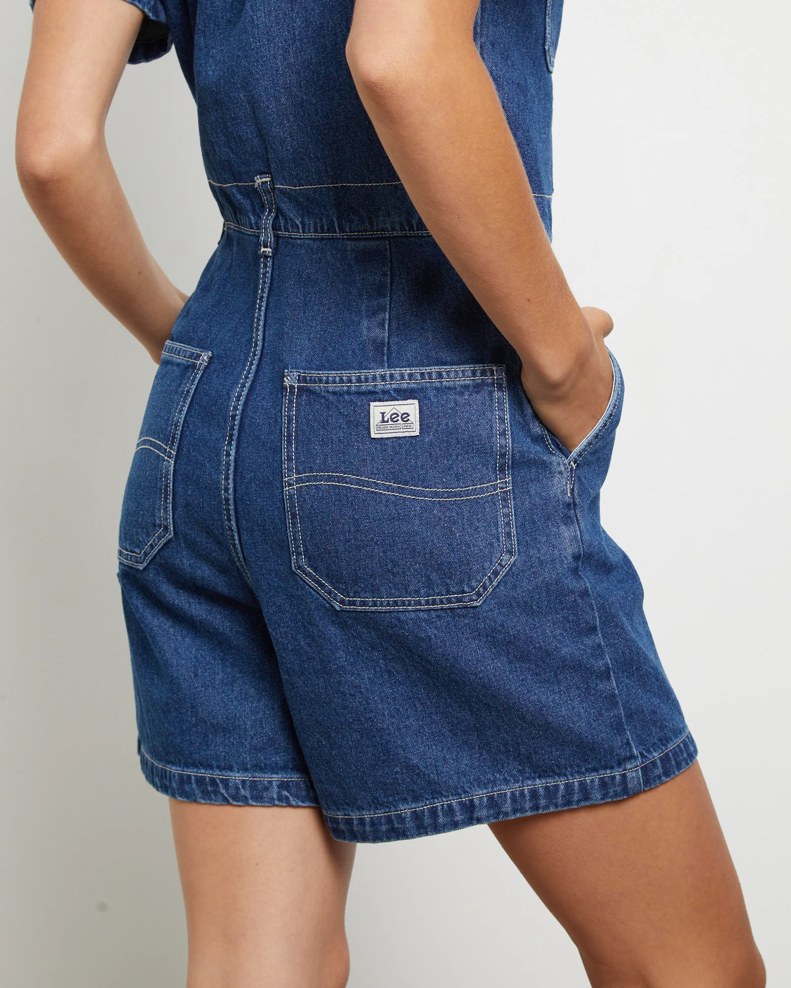 Alexis Denim Romper in Limited Blue - Image 6