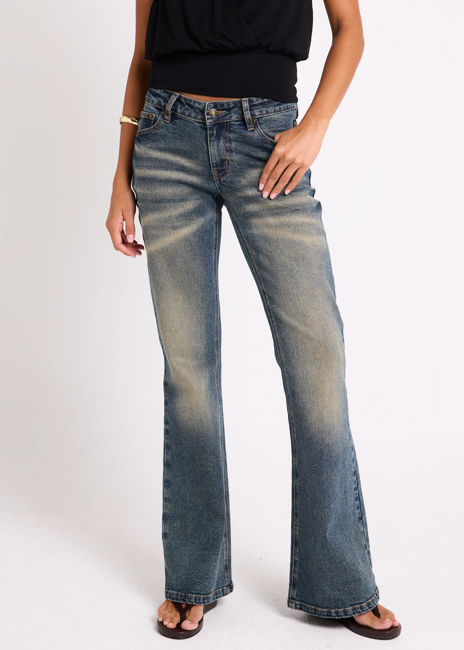 Alyssa V Waisted Denim Jeans - Image 3