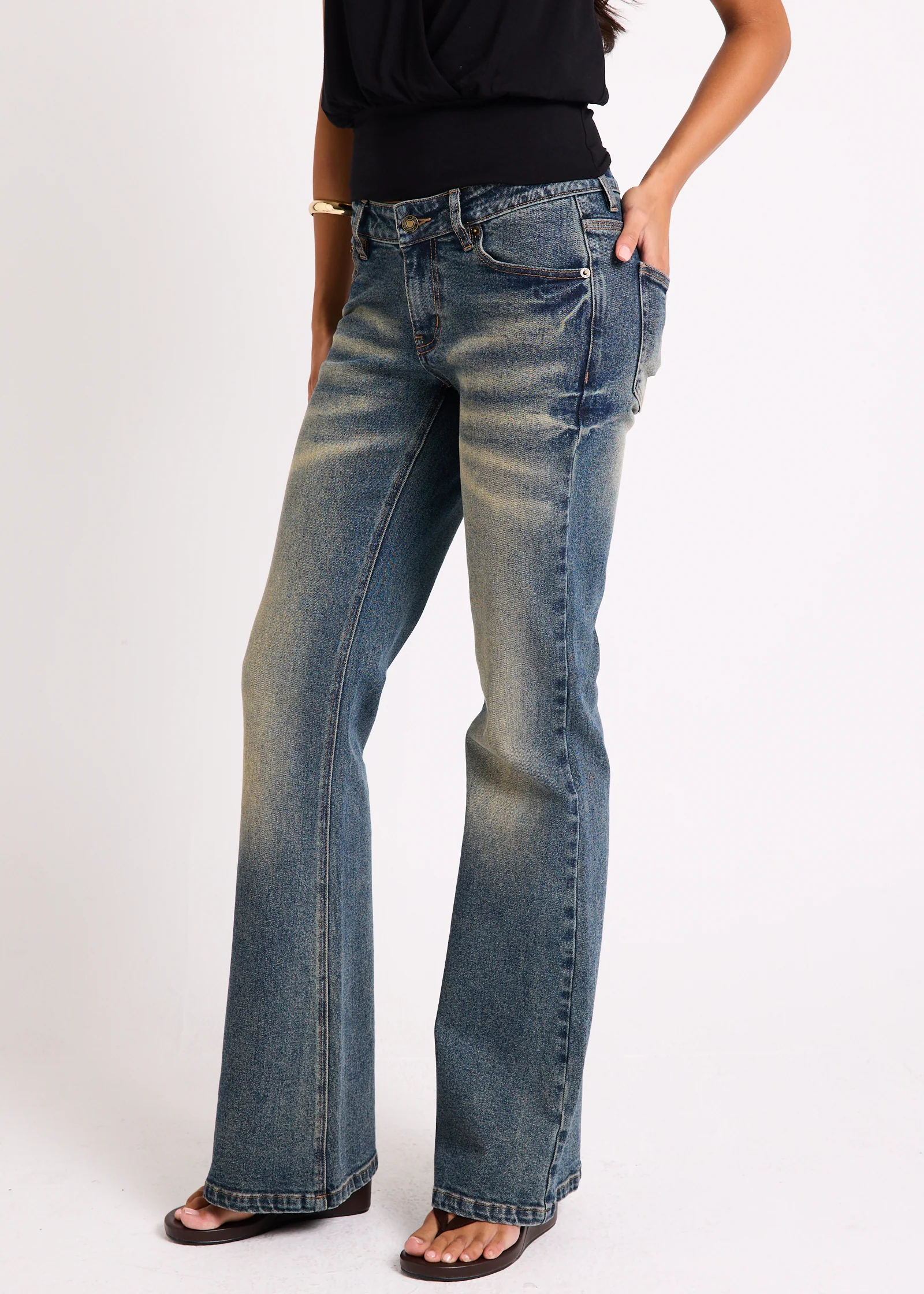 Alyssa V Waisted Denim Jeans - Image 4