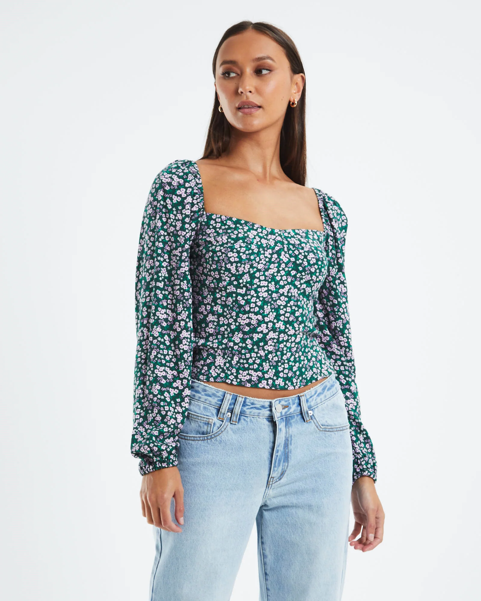 Amelie Meadow Sweet Shirred Back Top Floral - Image 2
