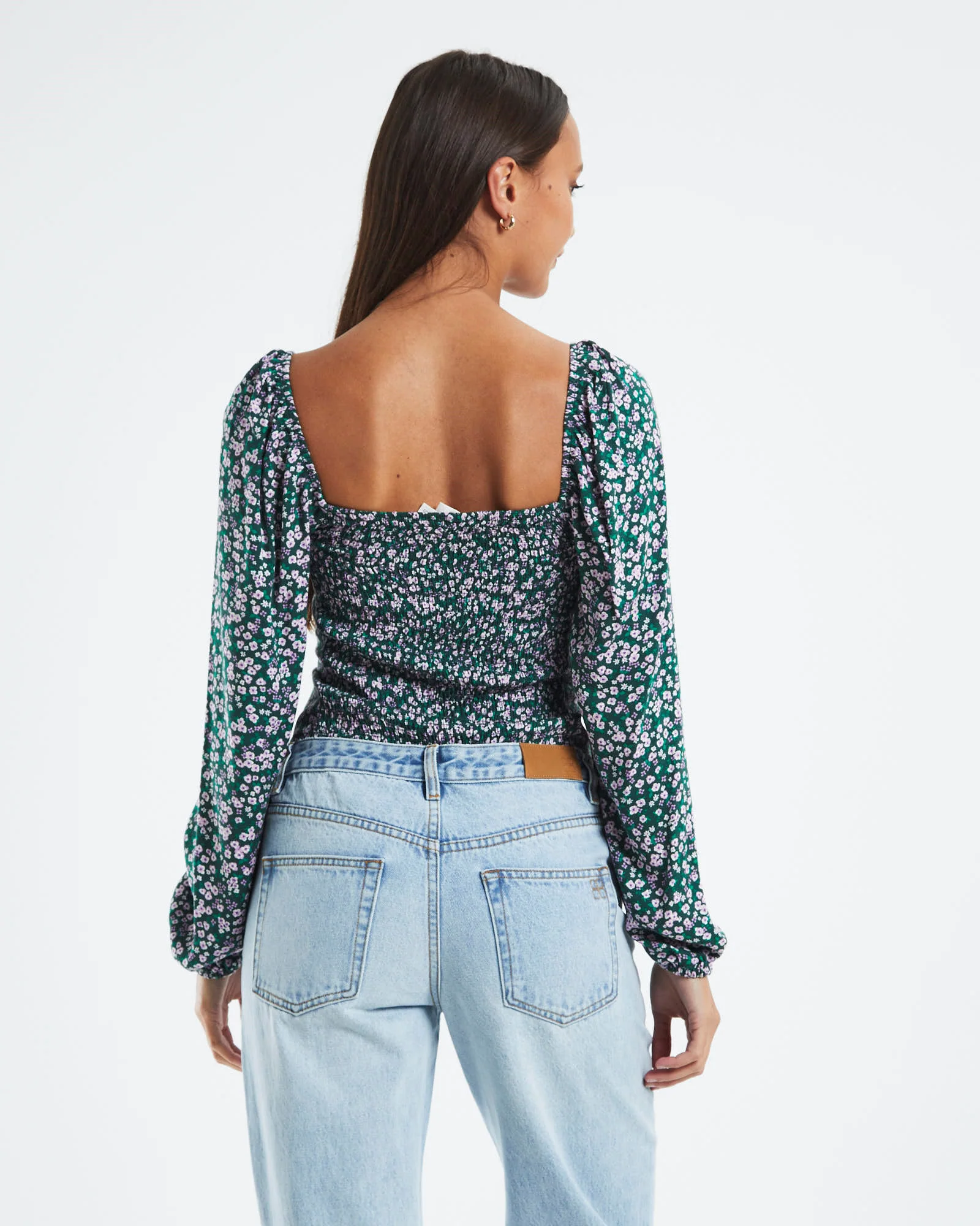 Amelie Meadow Sweet Shirred Back Top Floral - Image 3