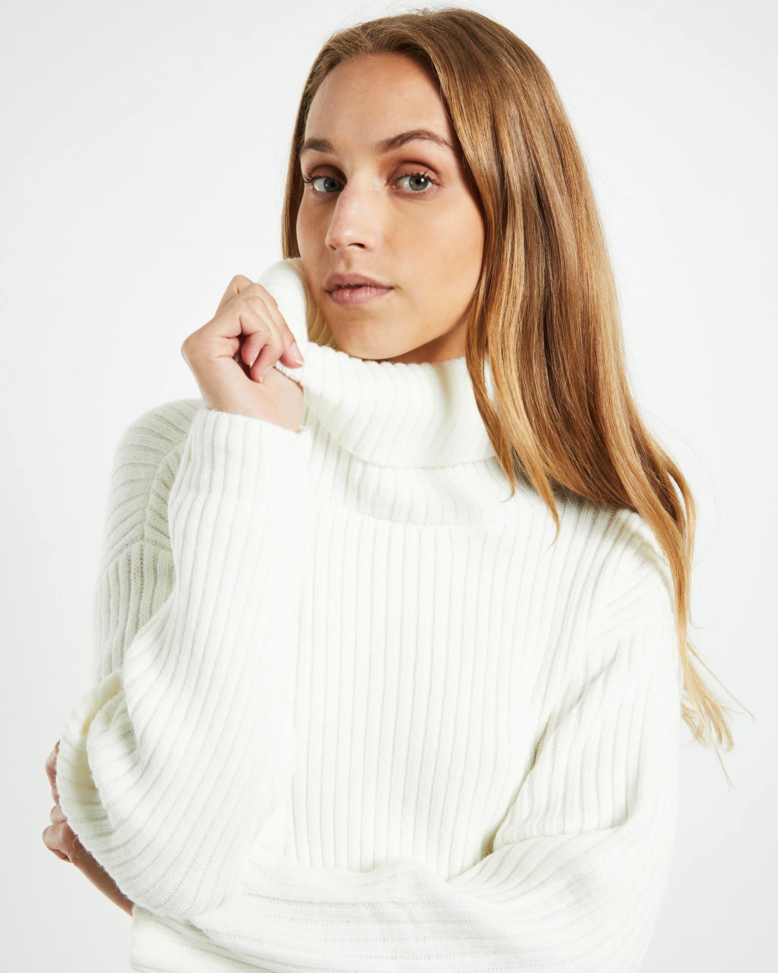 Amina Tie Back Boxy Knit Jumper White - Image 6