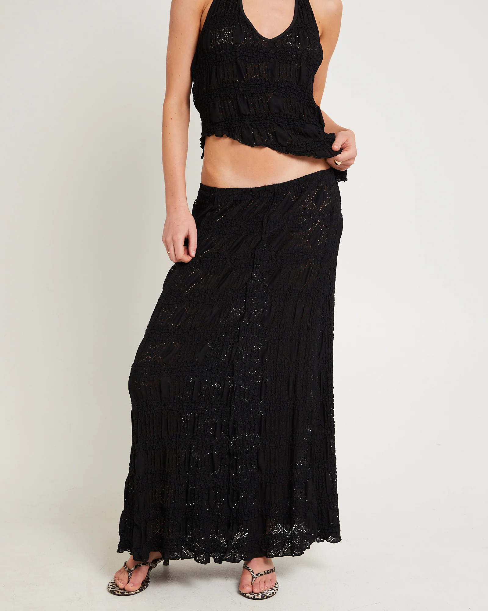 Amore Asymmetrical Textured Maxi Skirt - Image 3