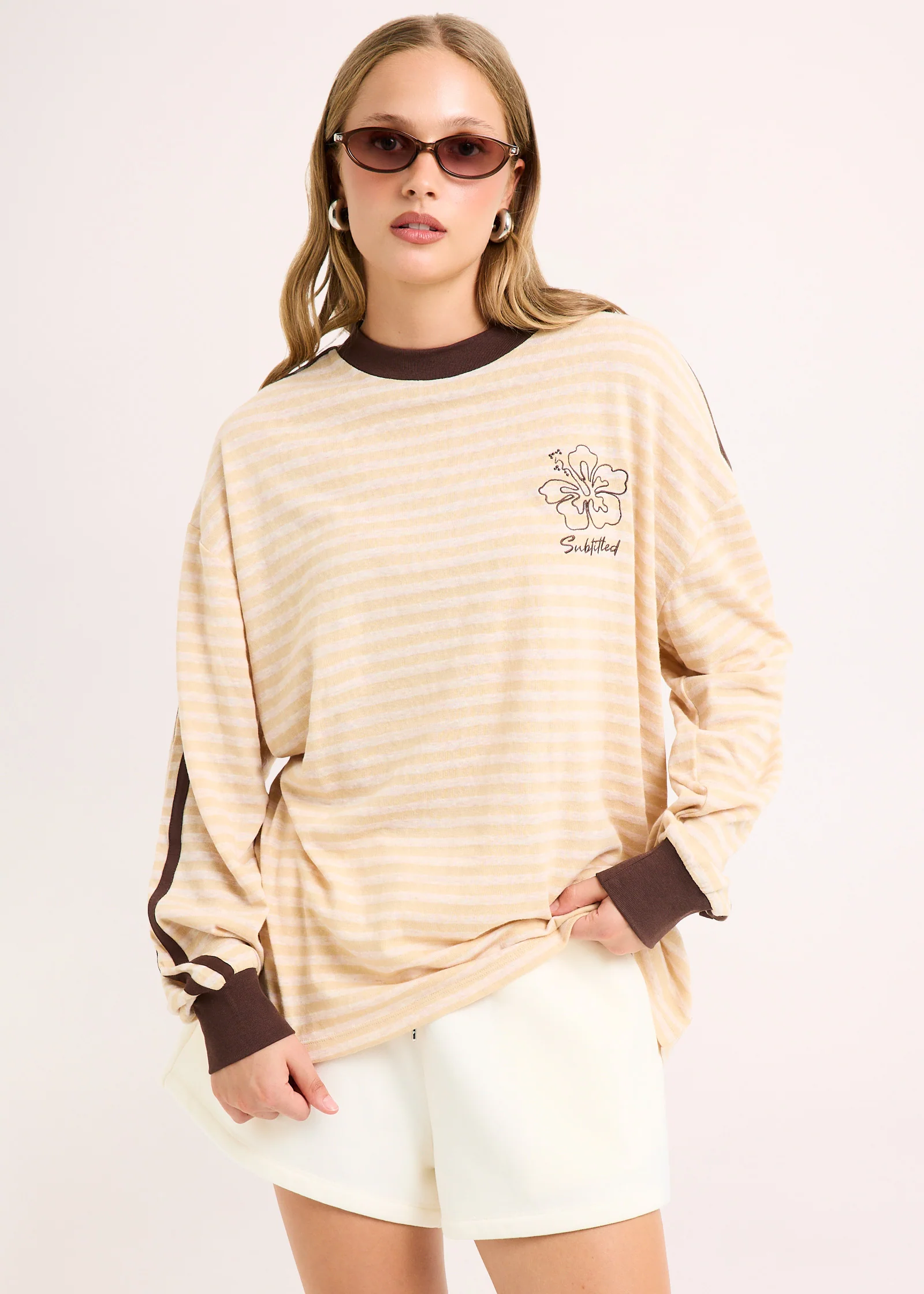 Arizona Contrast Stripe Long Sleeve Top