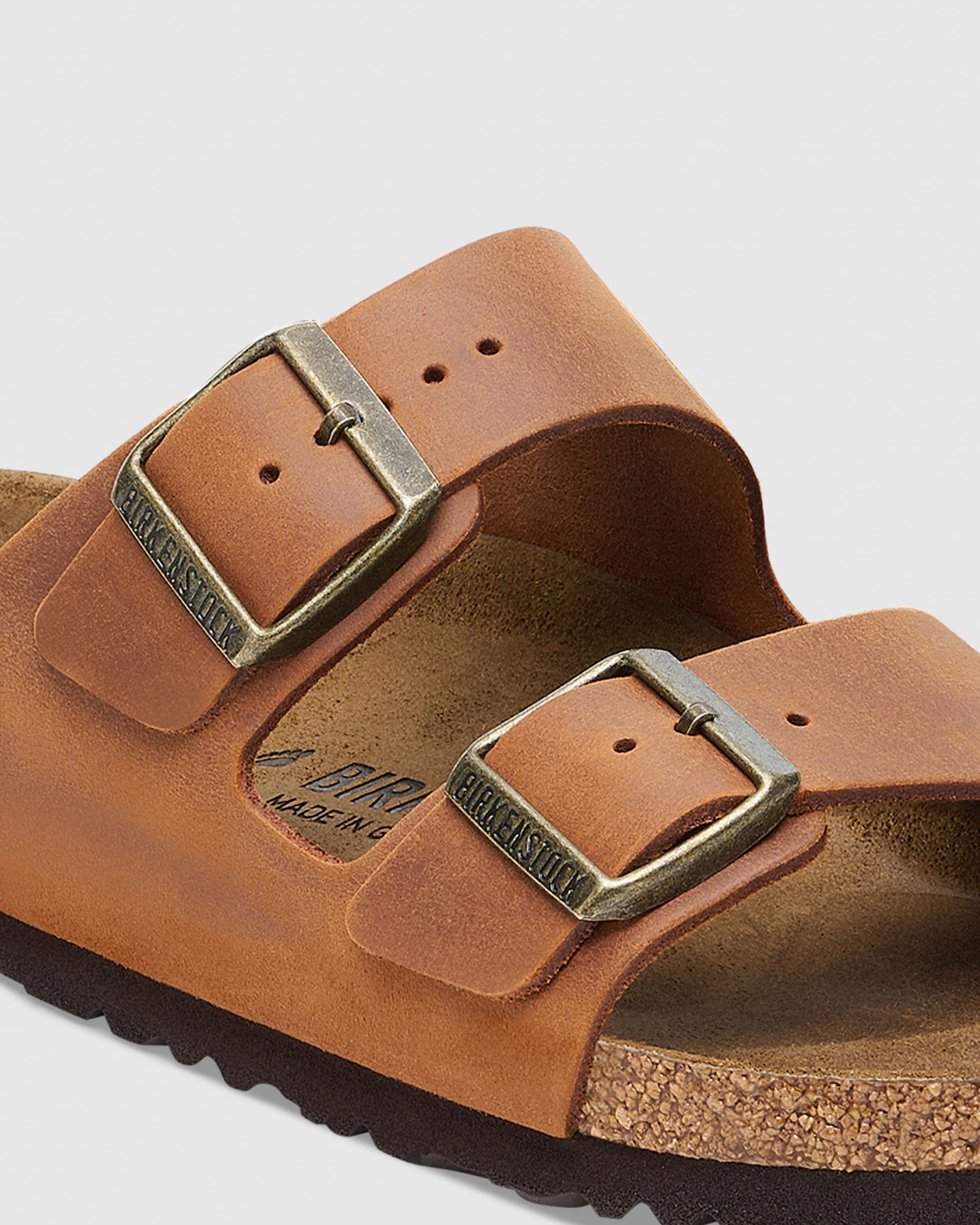 Arizona Oiled Leather Sandals Cognac - Image 3