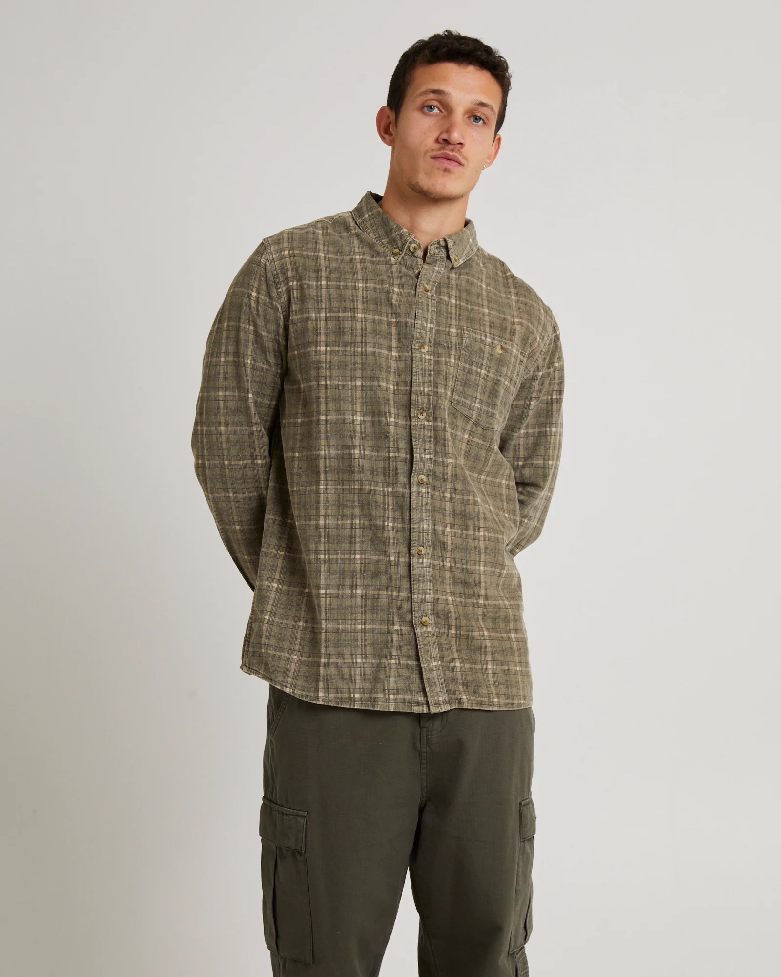 Army Check Cord Shirt - Image 3