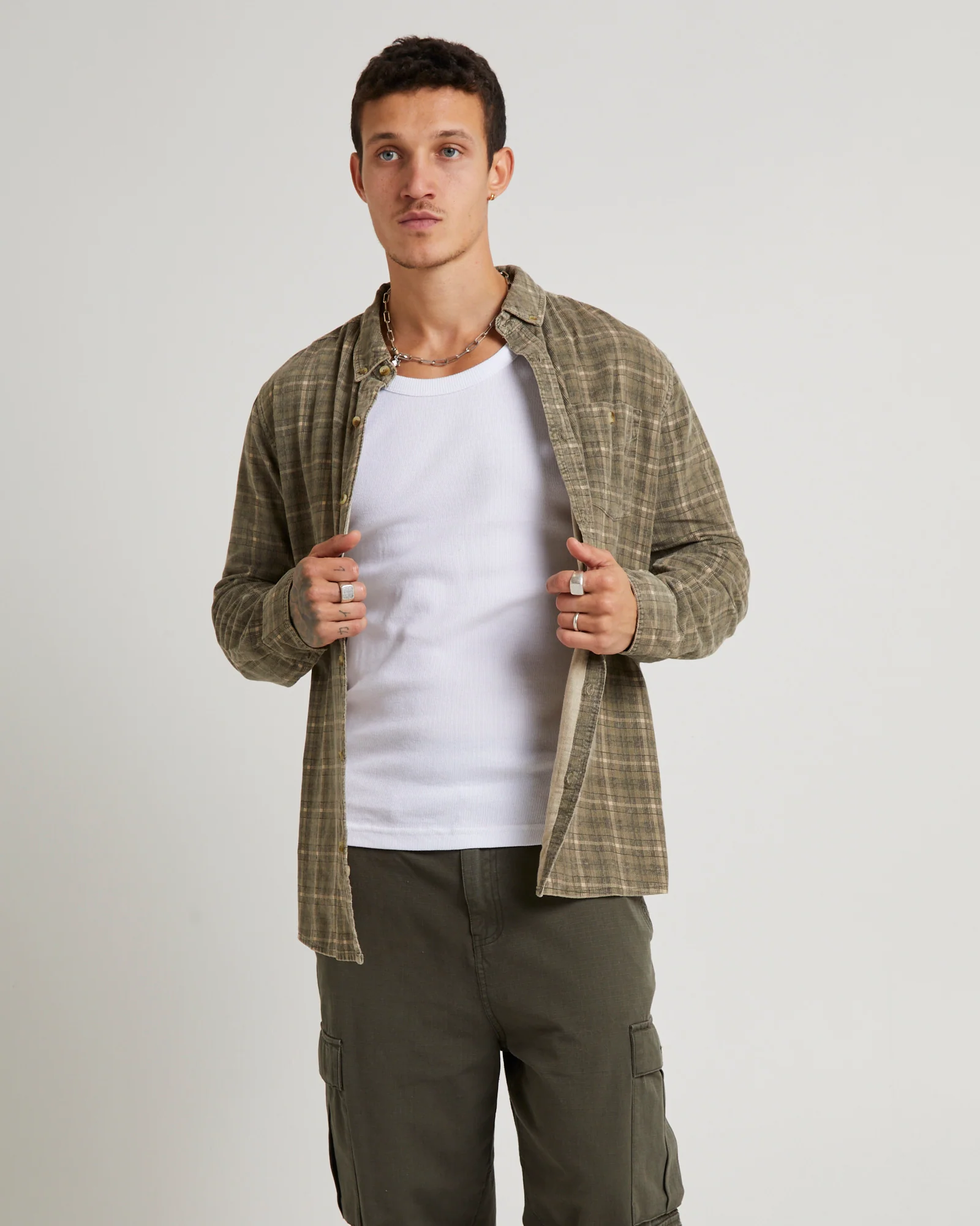 Army Check Cord Shirt - Image 5