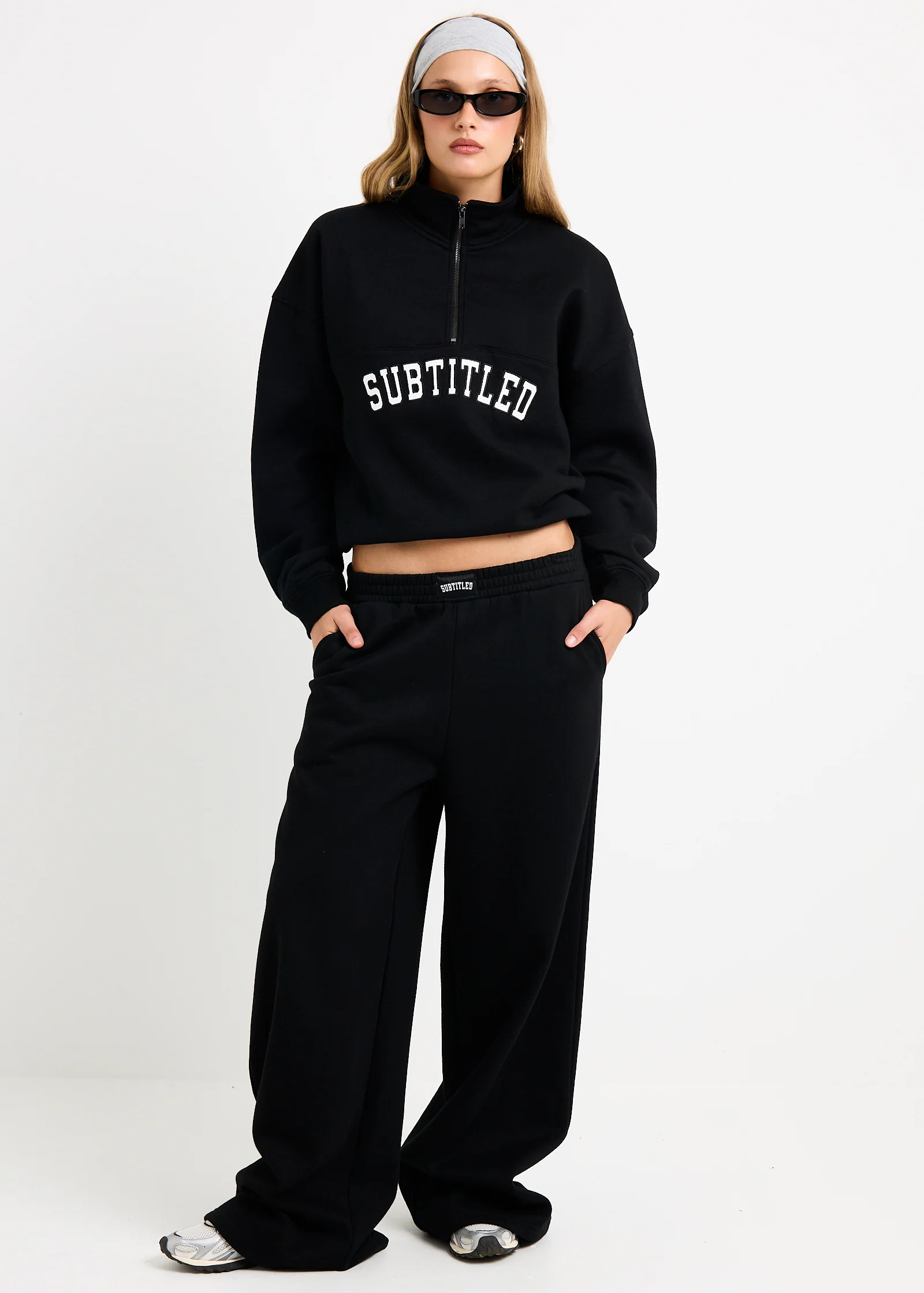 Athletic Wide Leg Fleece Pants