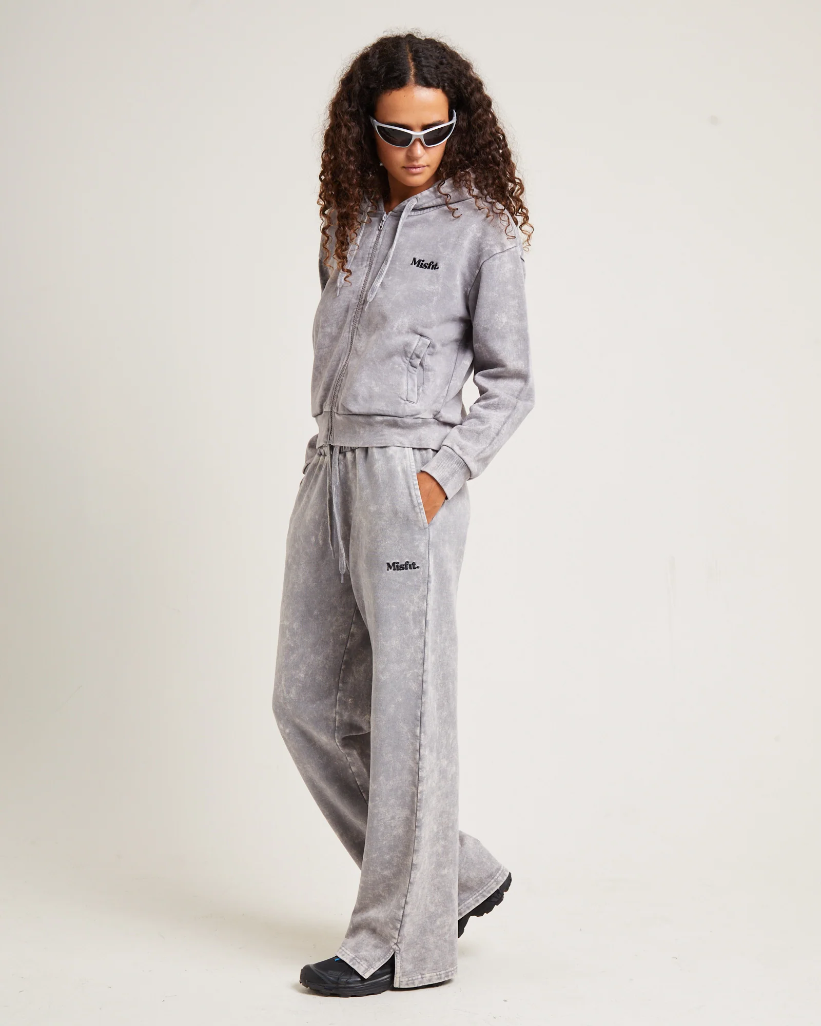 Australian Bones Zip Thru Hoodie Acid Grey - Image 3