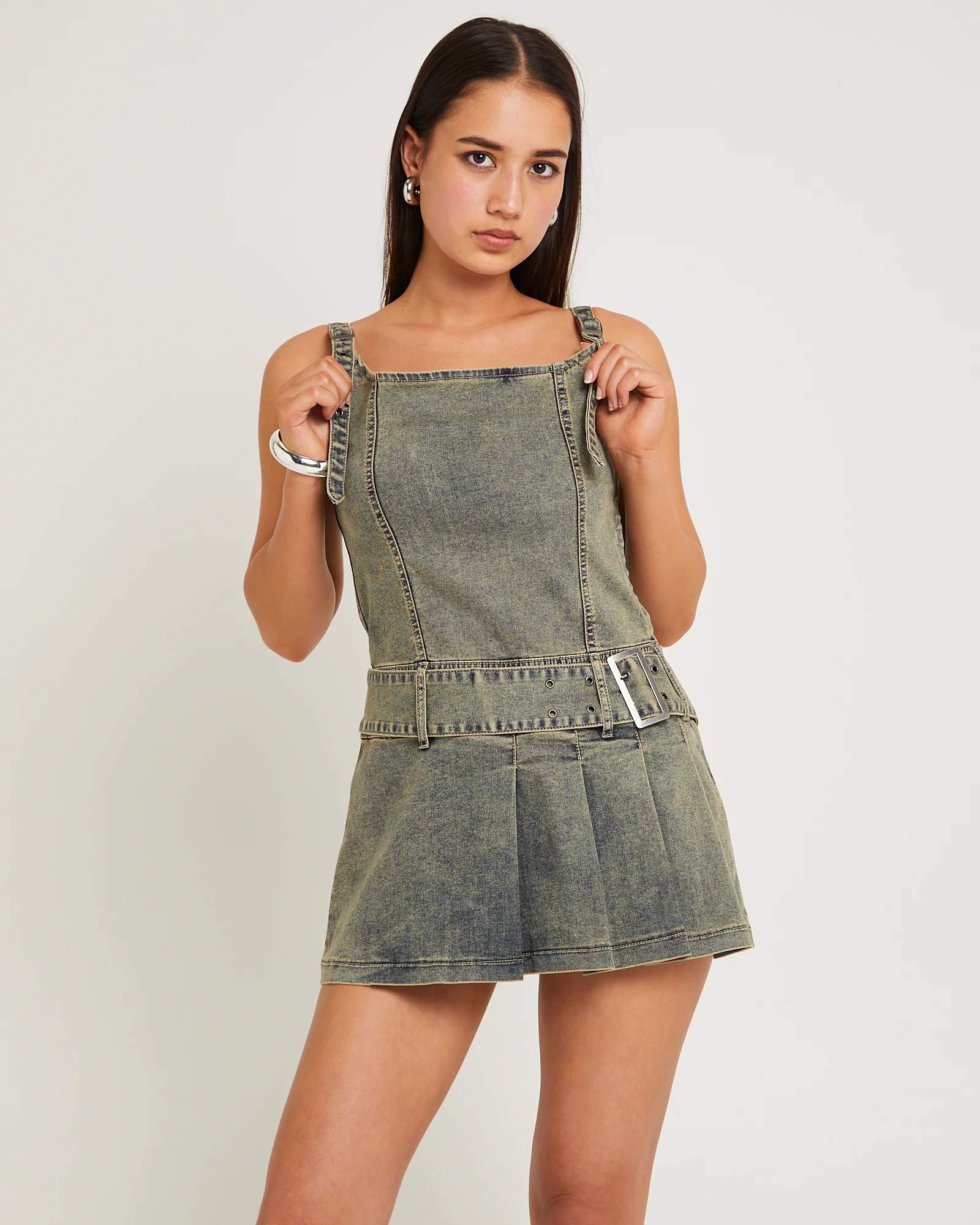 Autry Denim Pleat Mini Dress - Image 2