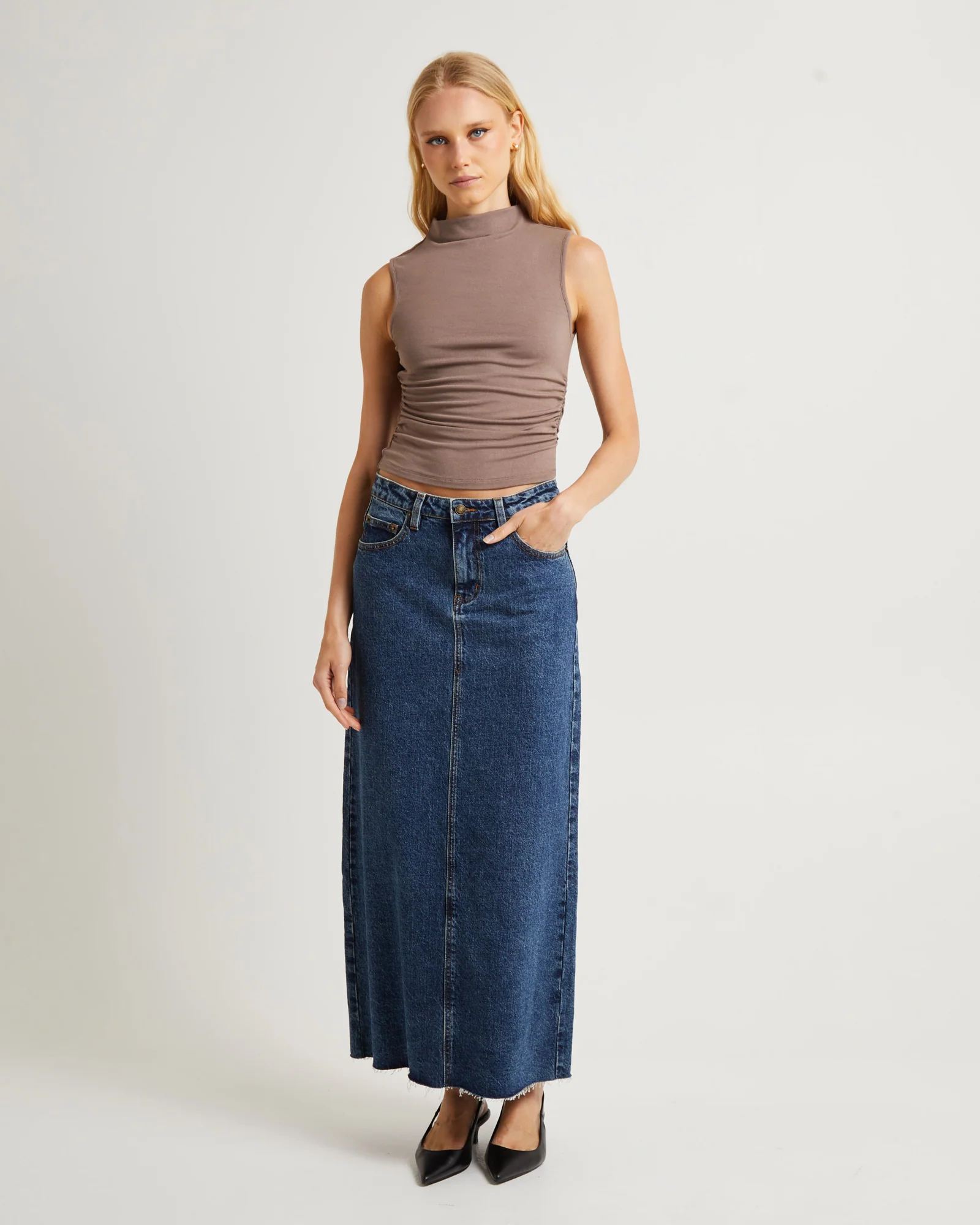 Avery High Neck Ruch Tank Top - Image 3