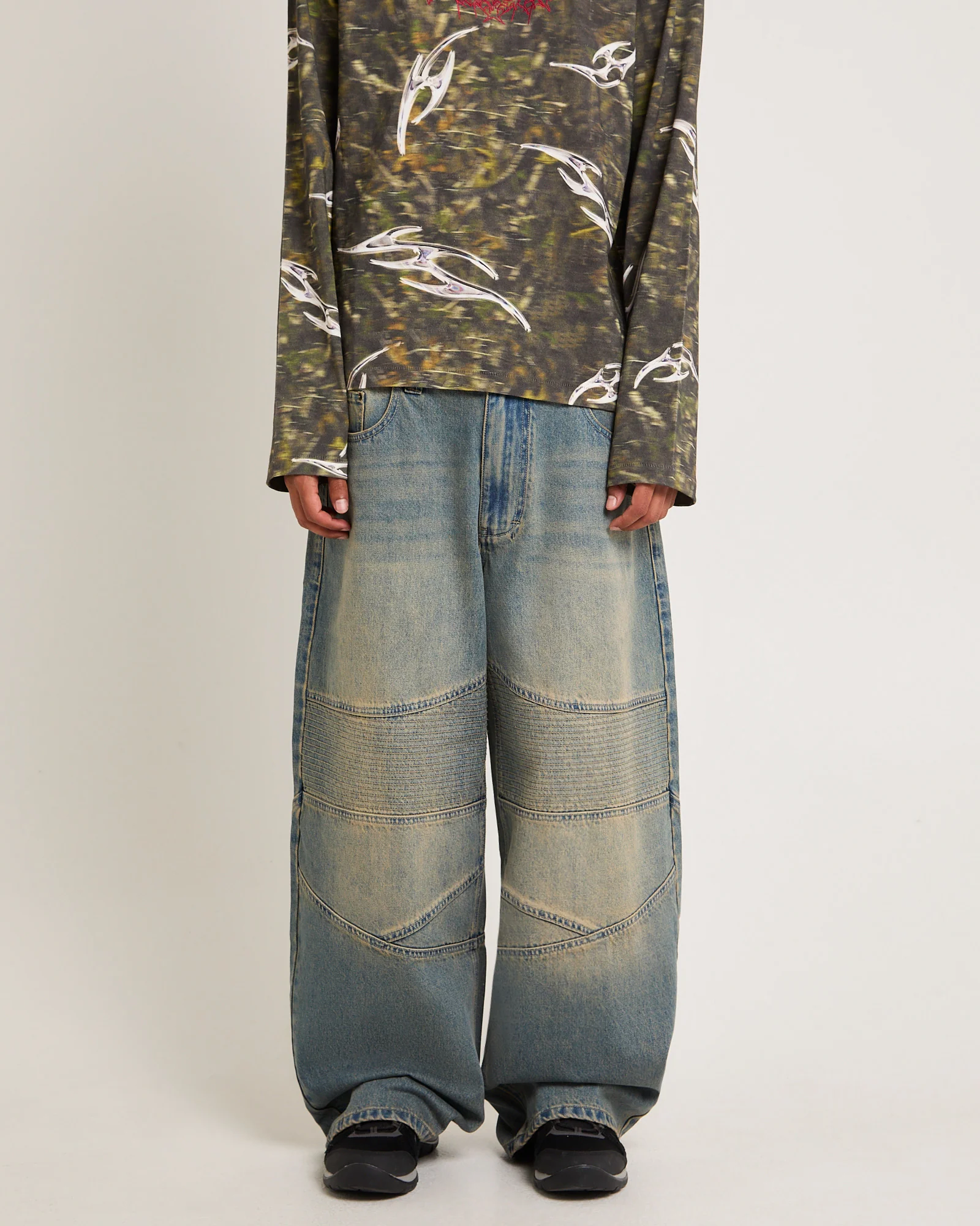 Baggy Moto Denim Jeans - Image 2