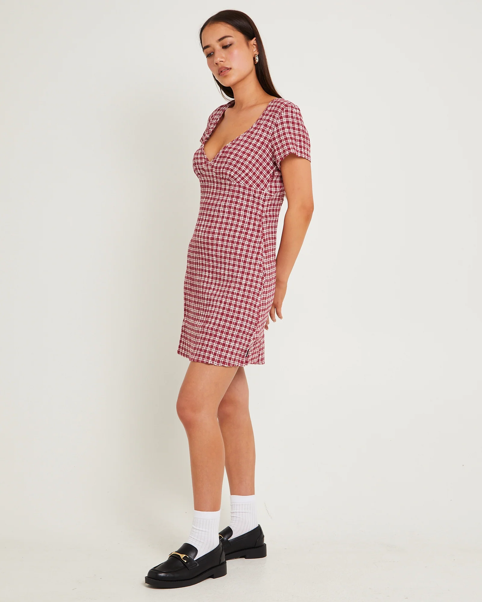 Base Seersucker Mini Dress - Image 3