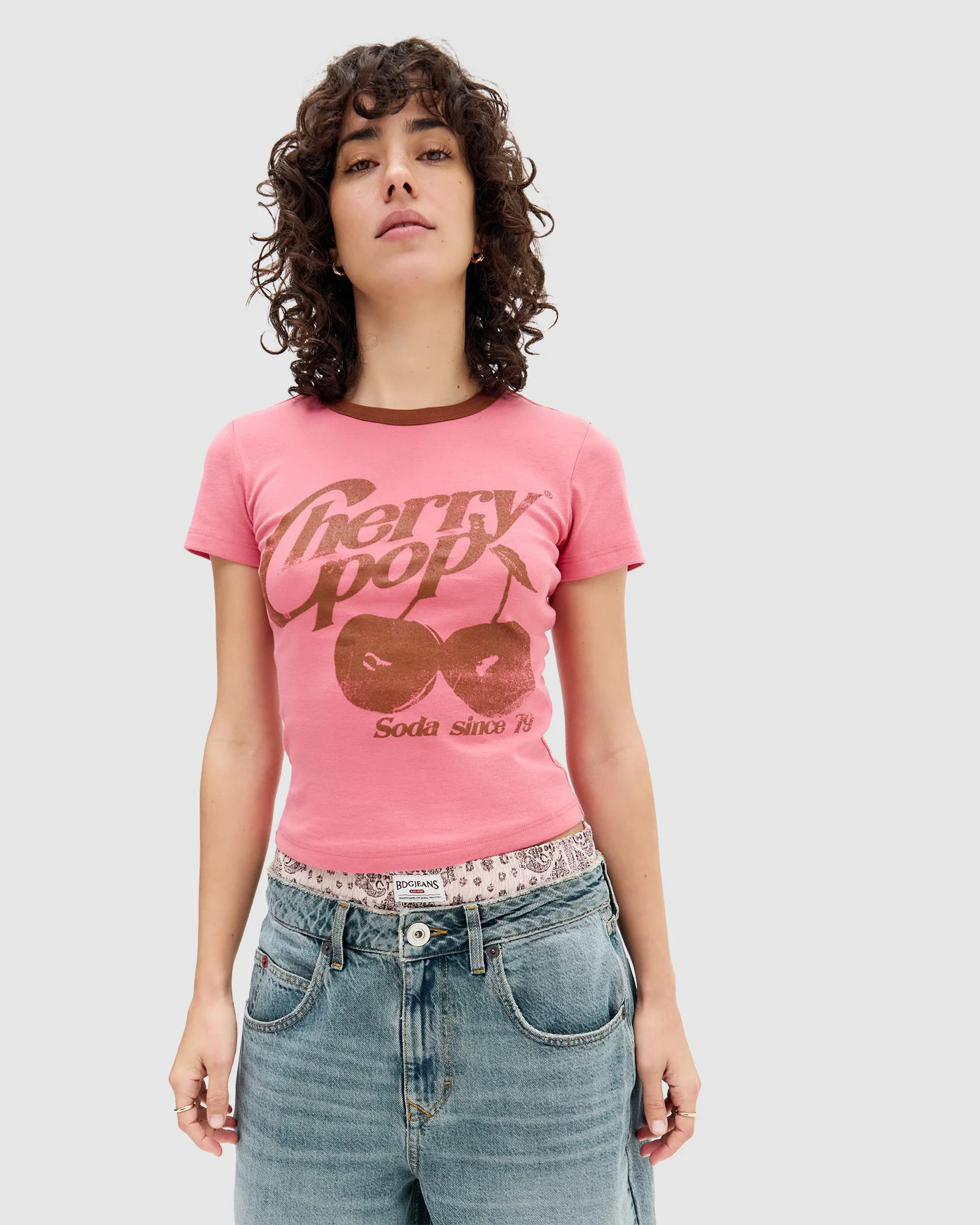 BDG Cherry Pop Ringer Baby T-Shirt - Image 3