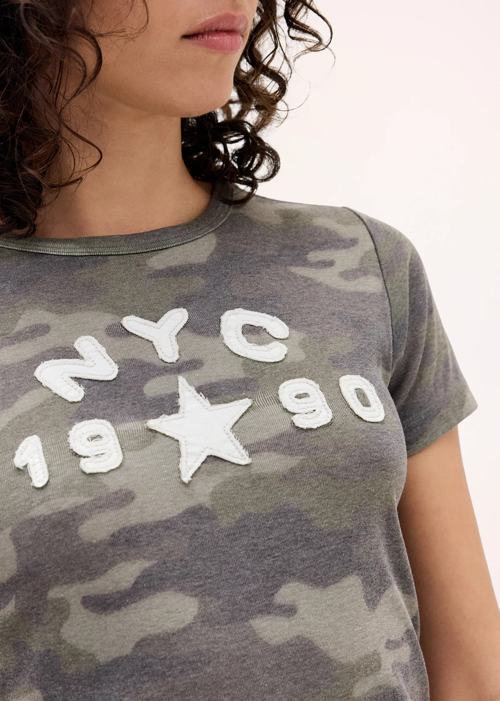 BDG NYC 1990 Graphic Camo Baby Tee - Image 4