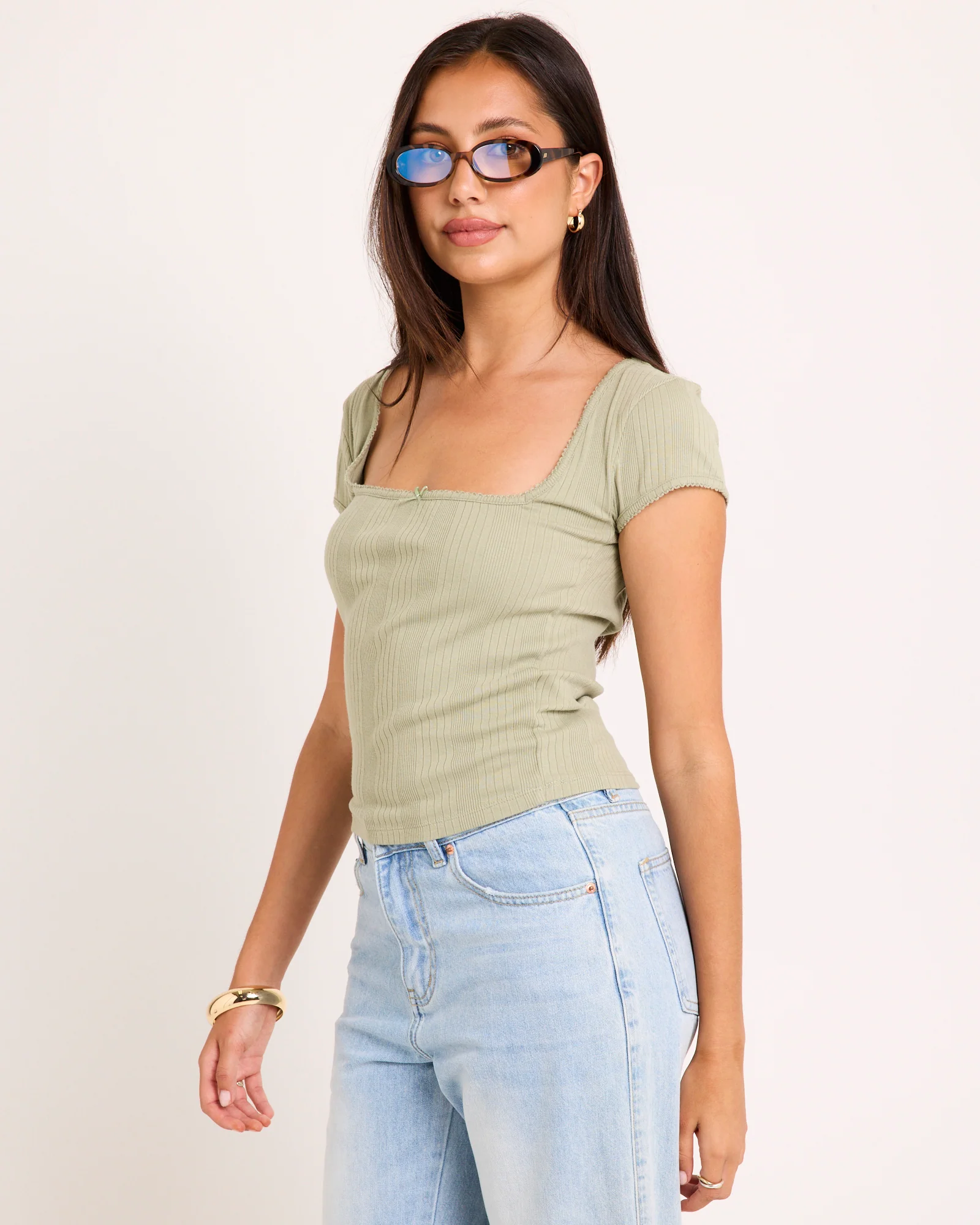 BDG Olivia Picot Square Neck Top - Image 3