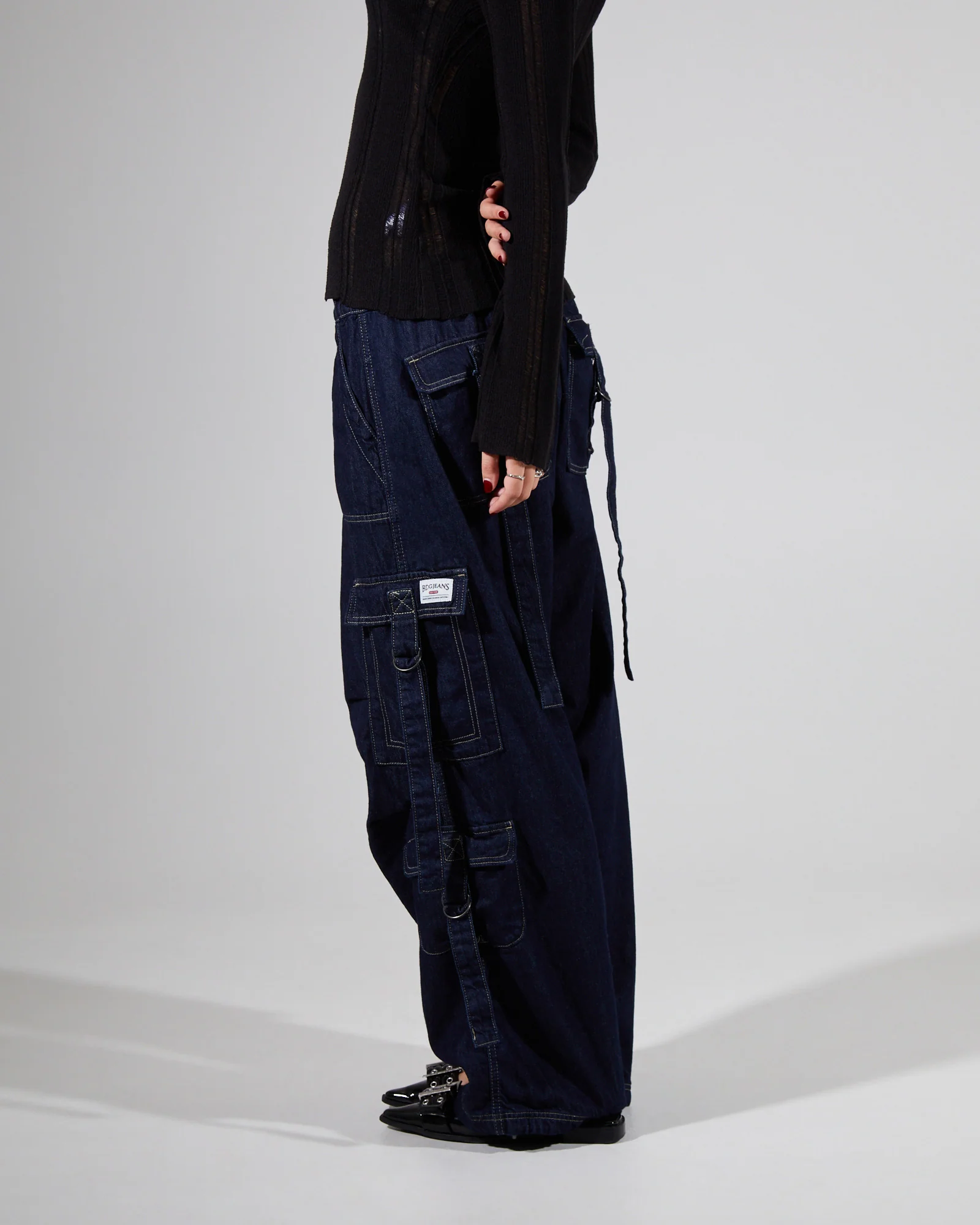 BDG Strappy Cargo Pants Rinse Denim - Image 4